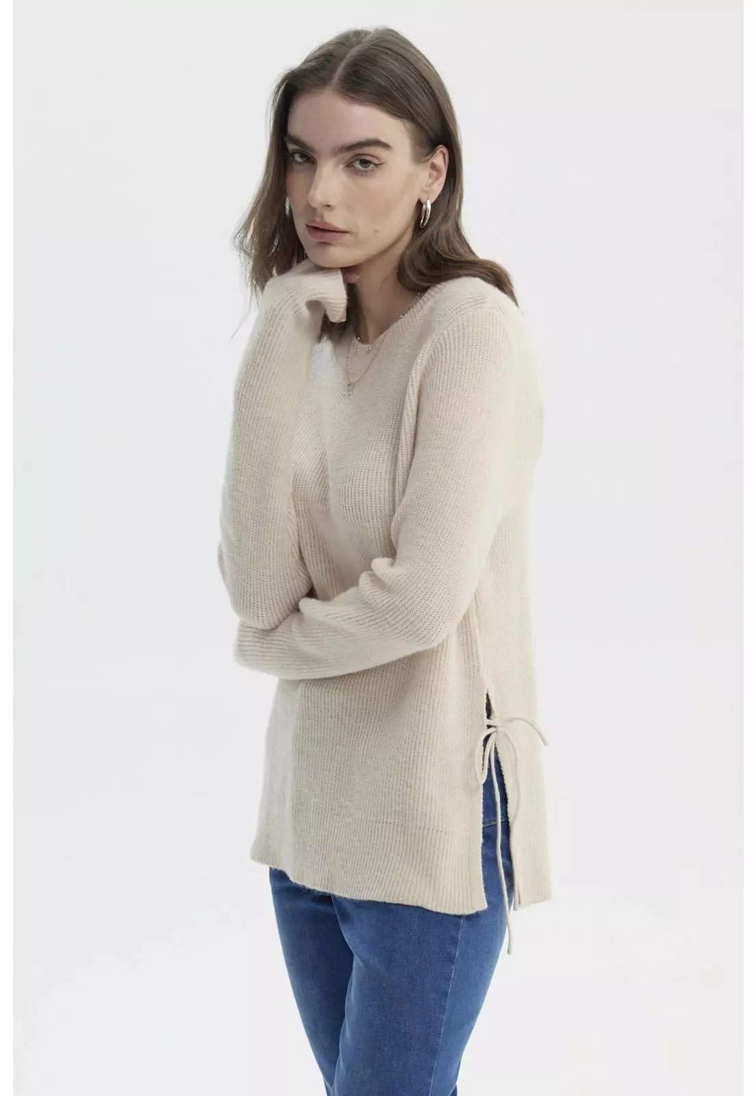 Sweater Mujer Slim Beige-1