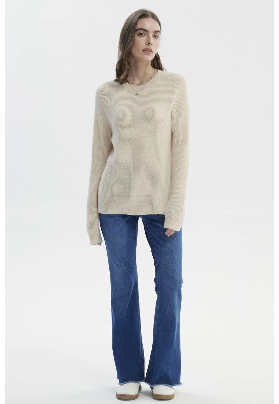 Sweater Mujer Slim Beige-3