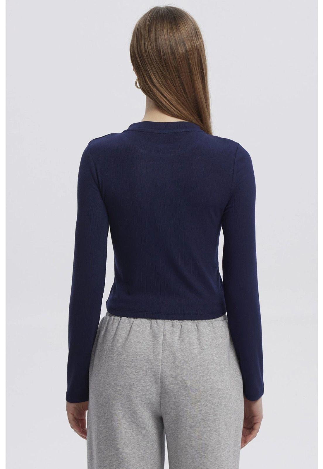 Polera Mujer Mini Print Azul Oscuro-2