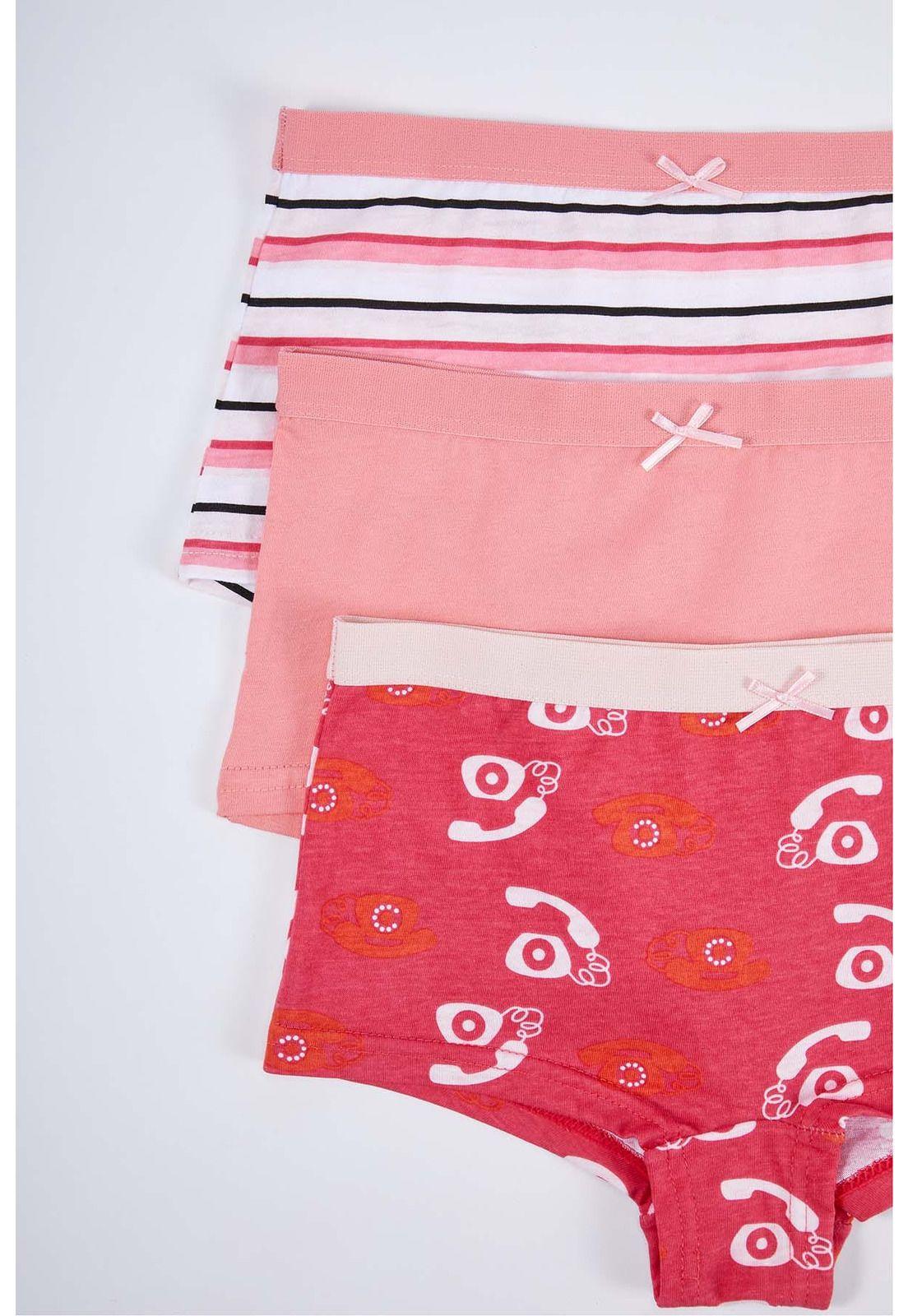 Calzón Niña Tripack Coral-1