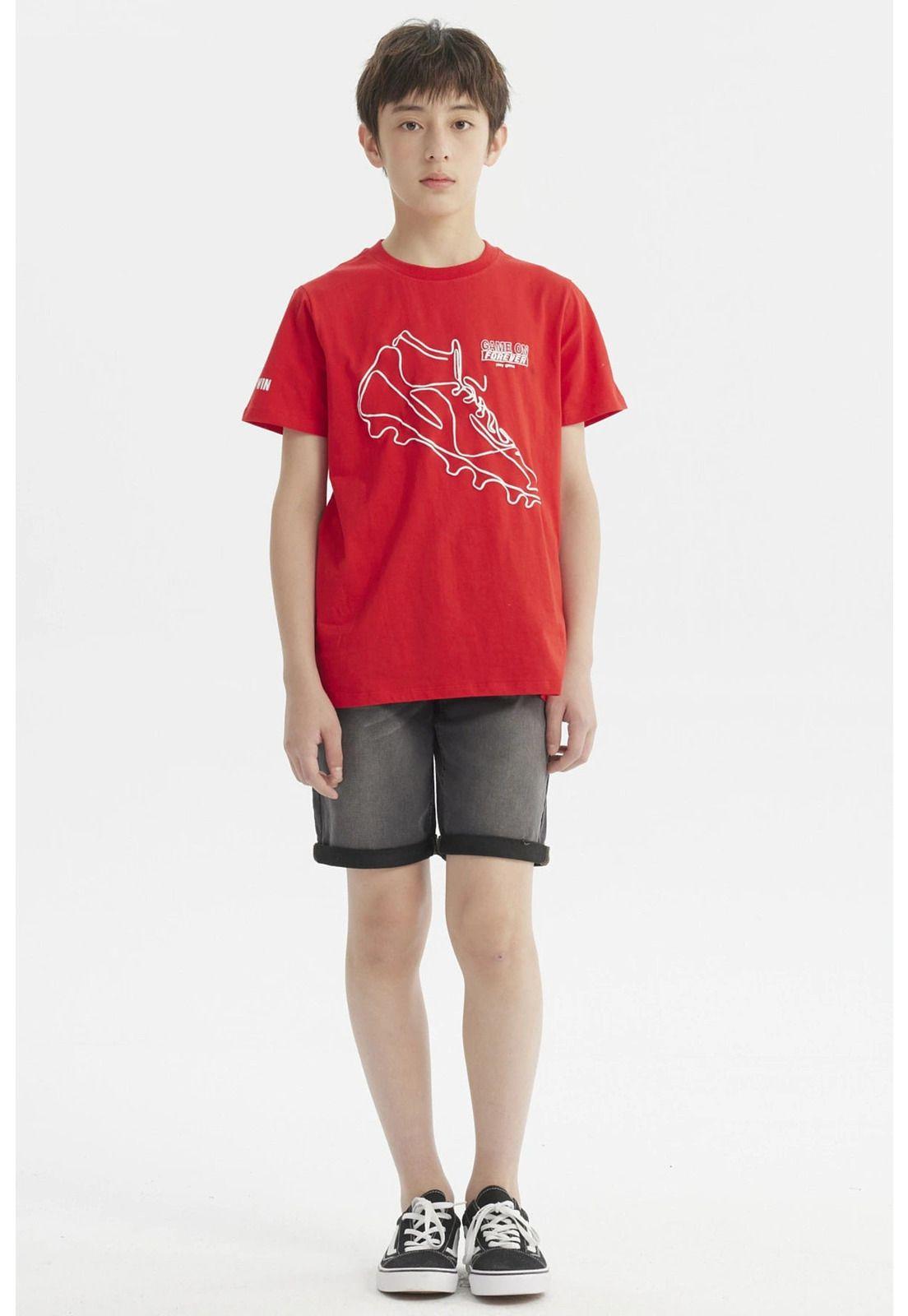 Polera Niño Fútbol Rojo-3