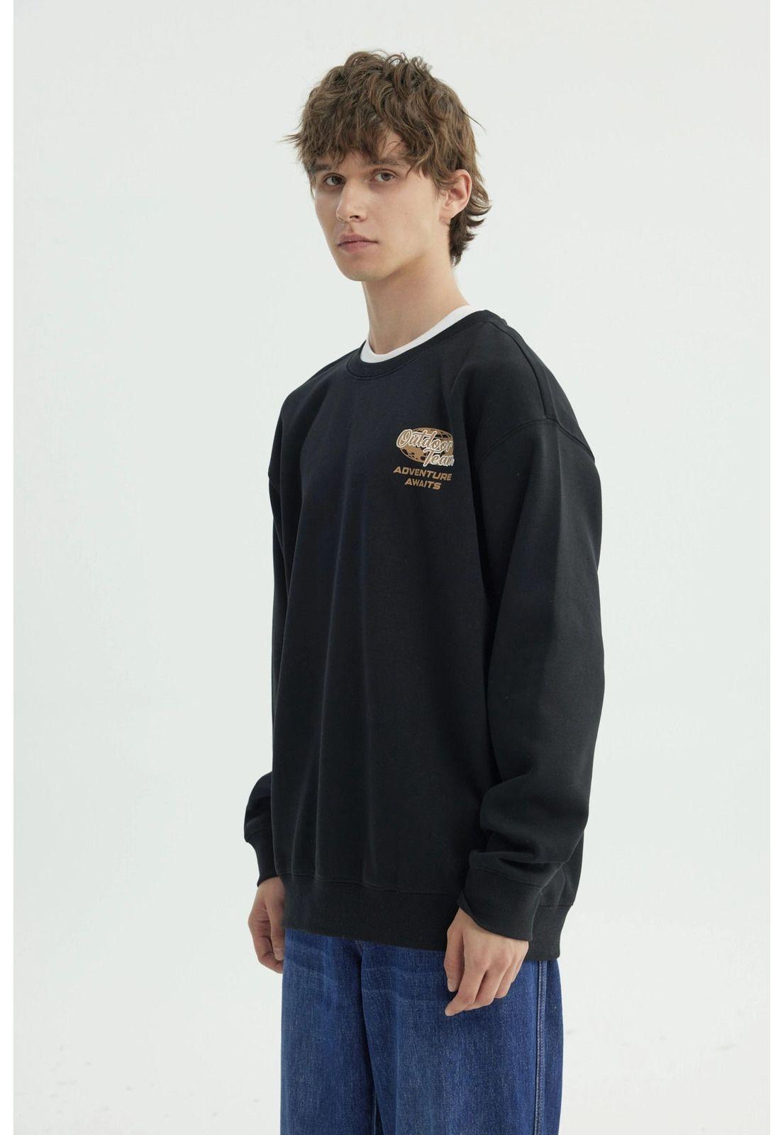 Polerón Hombre Oversize Negro - Vll-1