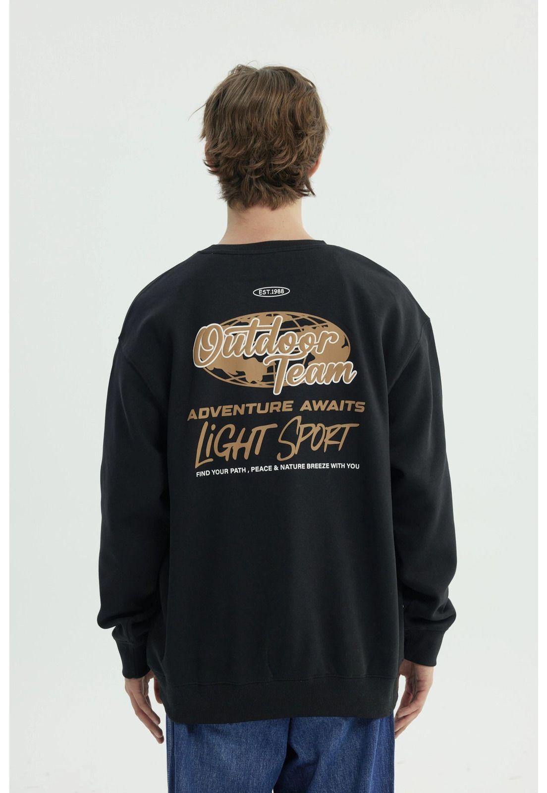 Polerón Hombre Oversize Negro - Vll-2
