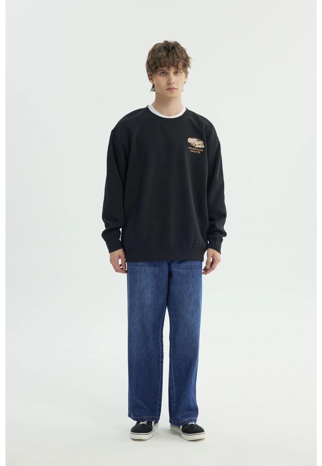 Polerón Hombre Oversize Negro - Vll-3