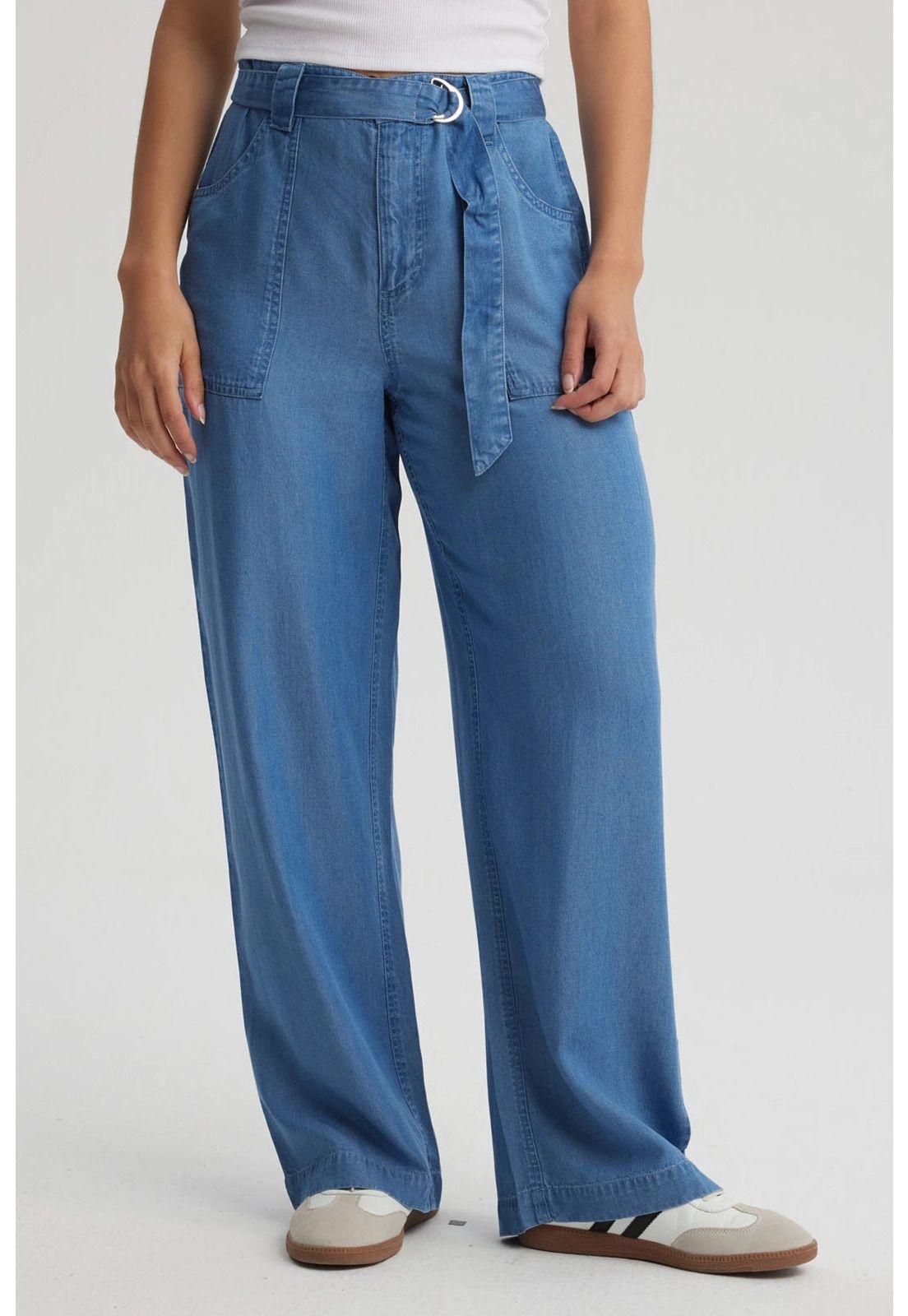 Jeans Mujer Calce Recto Ligero Azul-0