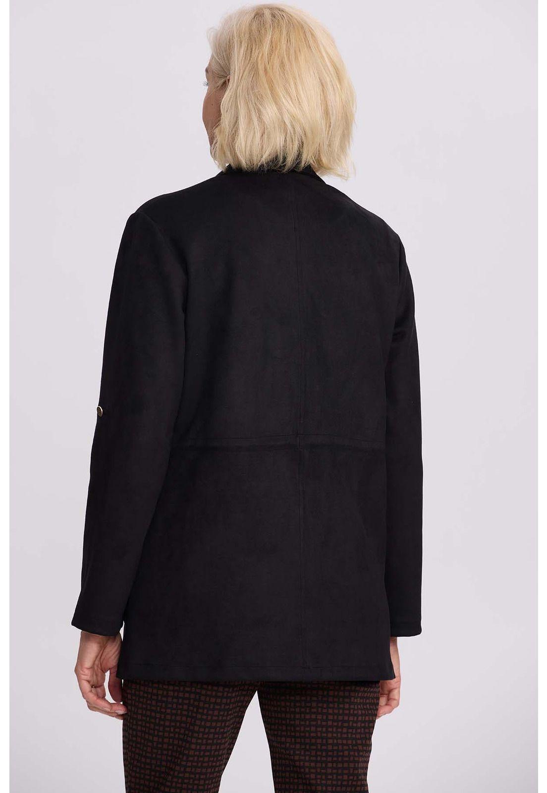 Chaqueta Mujer Recogido Negro-2