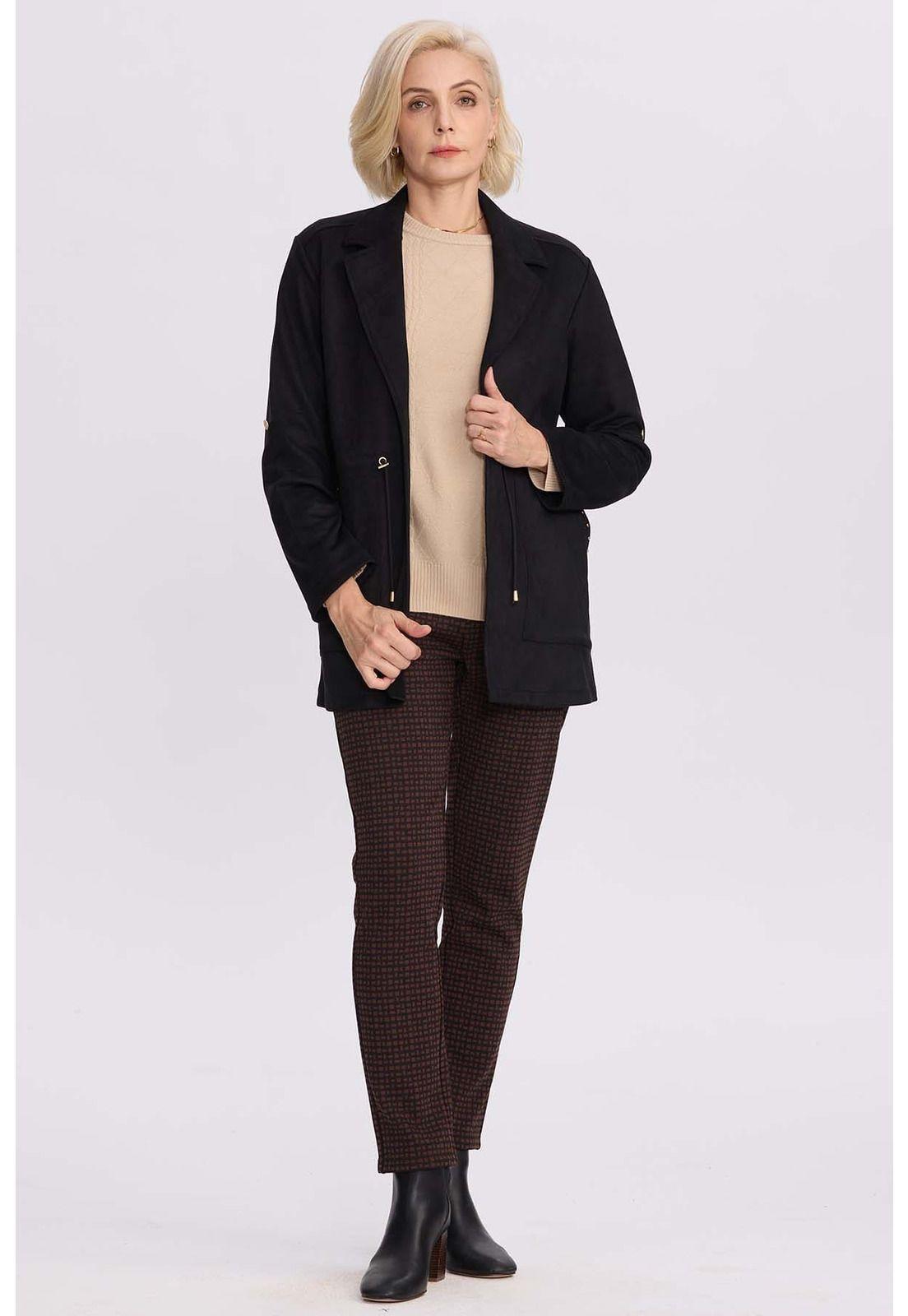 Chaqueta Mujer Recogido Negro-3