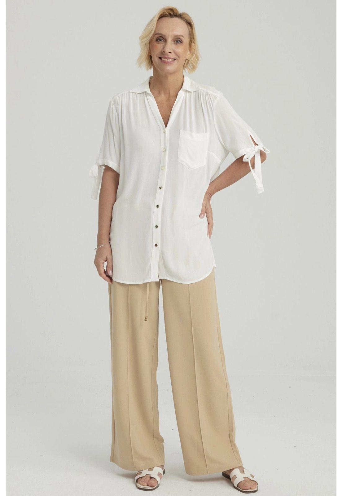 Pantalón Mujer Calce Recto Beige Oscuro-1