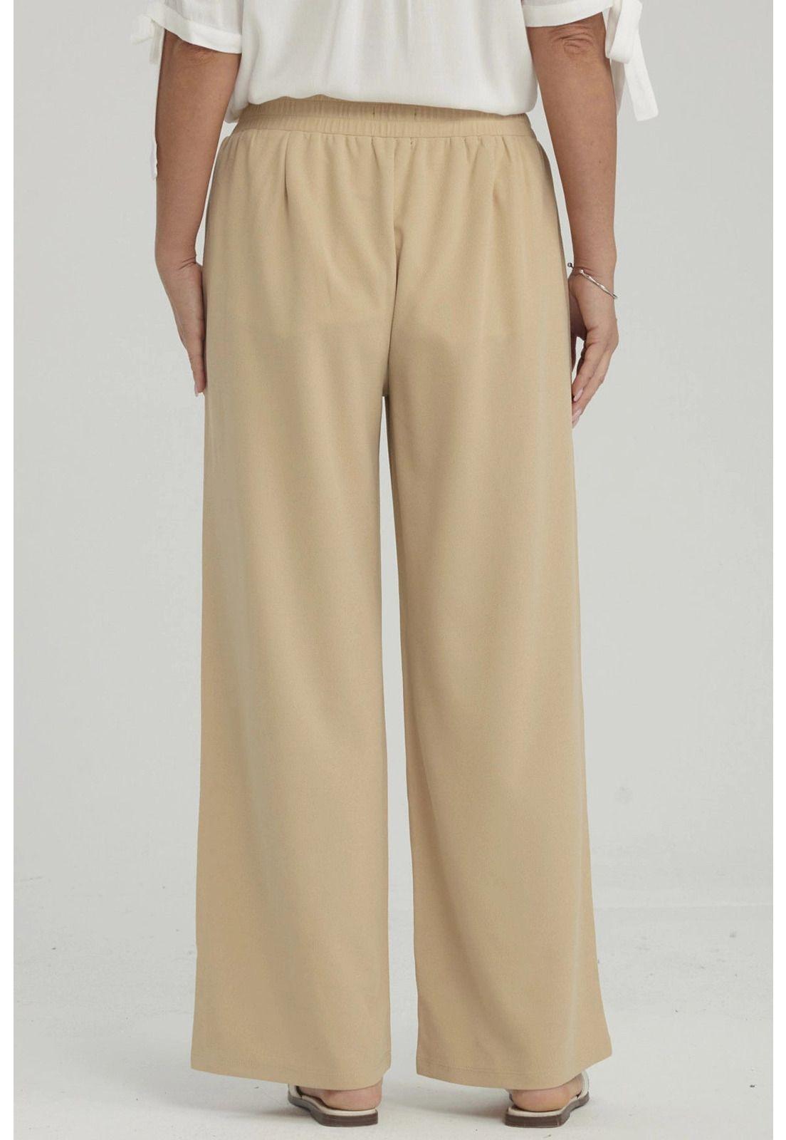 Pantalón Mujer Calce Recto Beige Oscuro-2