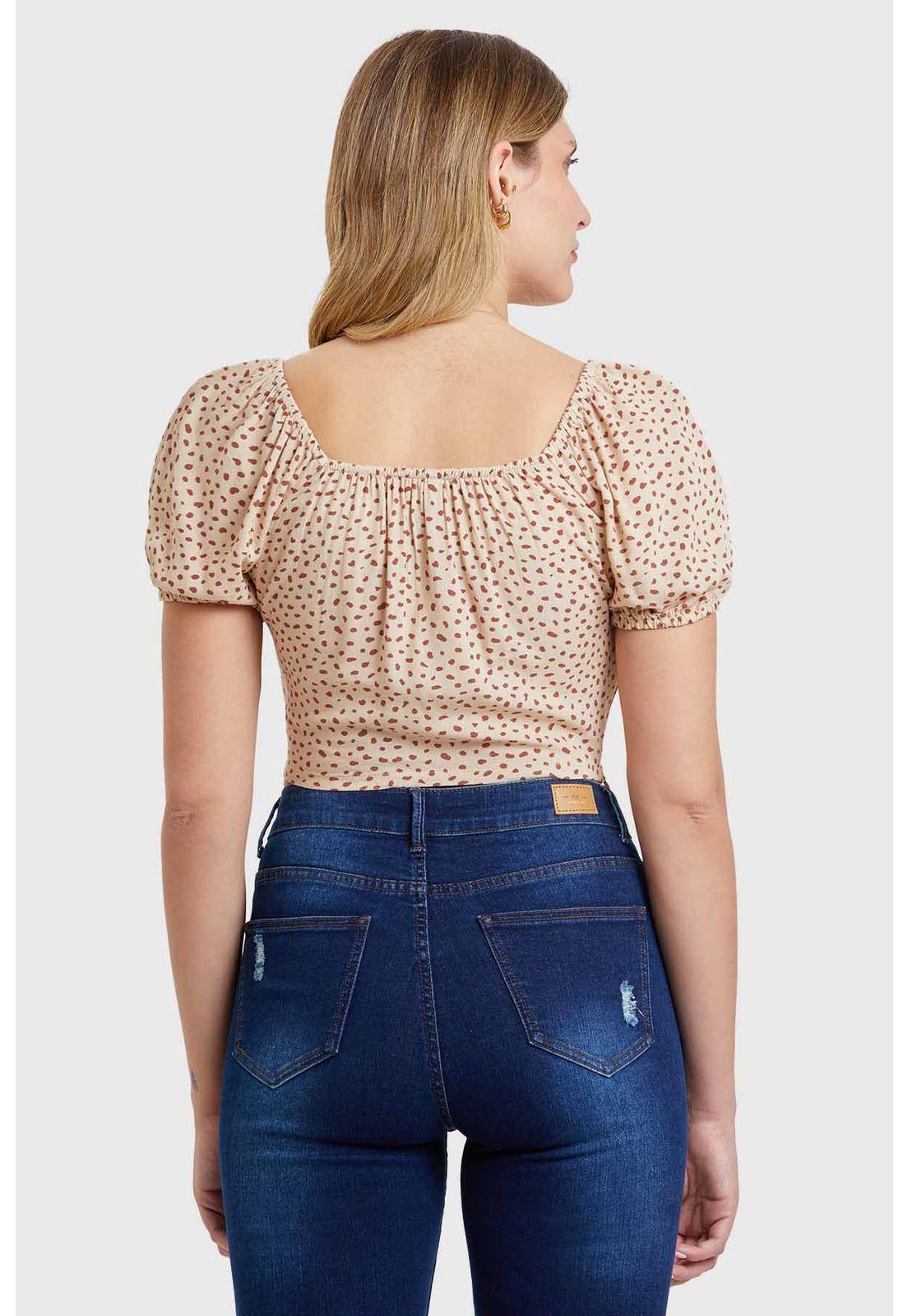 Blusa Recogido Escote Nude-2