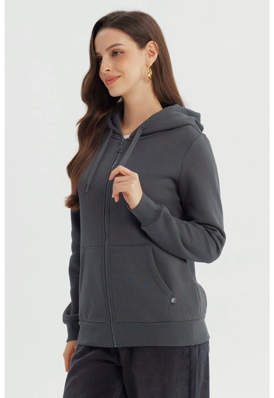 Polerón Mujer Slim Gris Oscuro-1