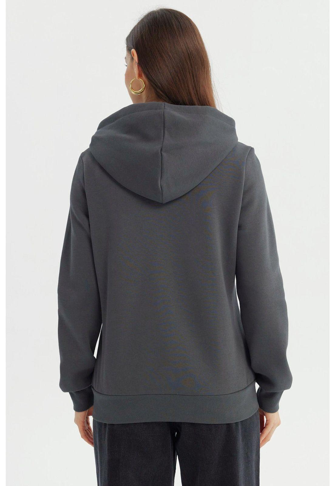 Polerón Mujer Slim Gris Oscuro-2