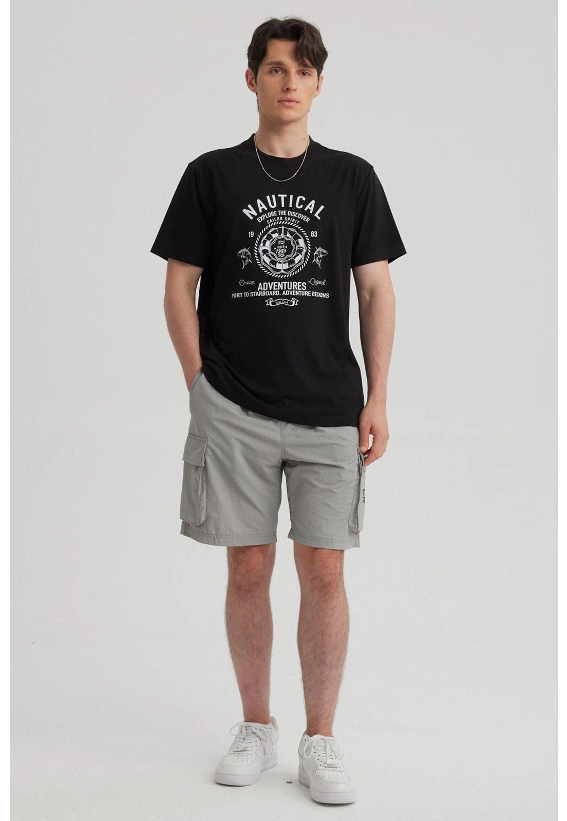 Polera Hombre Print Regular Fit Negro-7