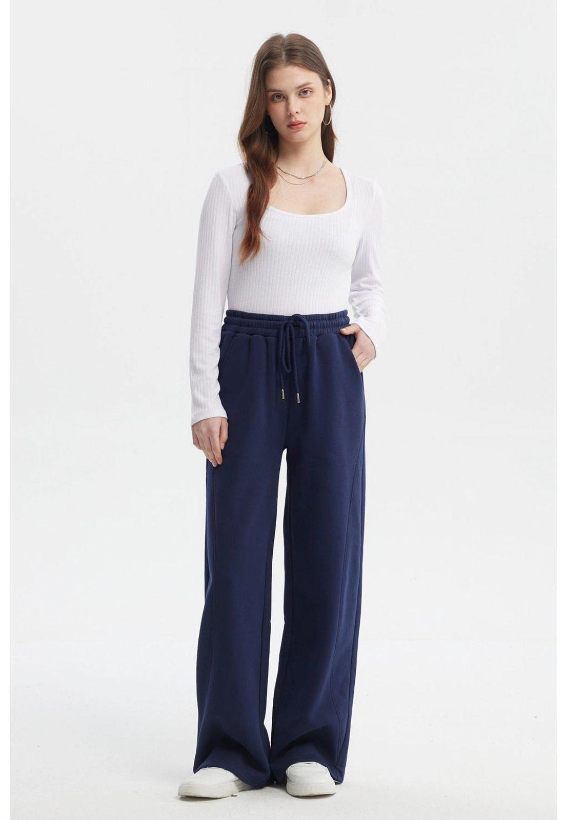 Pantalón Buzo Mujer Conjunto Azul-3