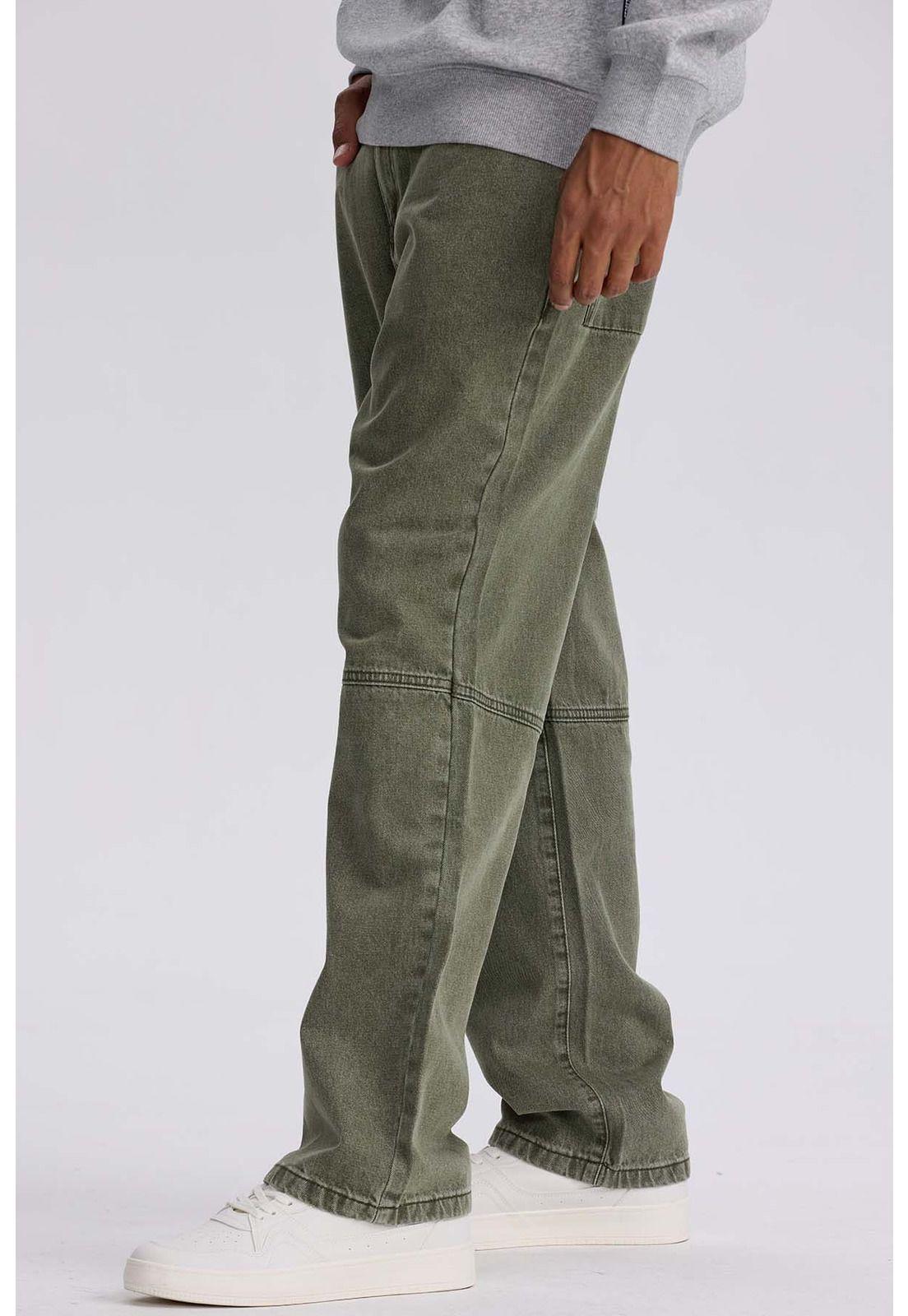 Jeans Hombre Retro Skater Verde Militar Claro-1