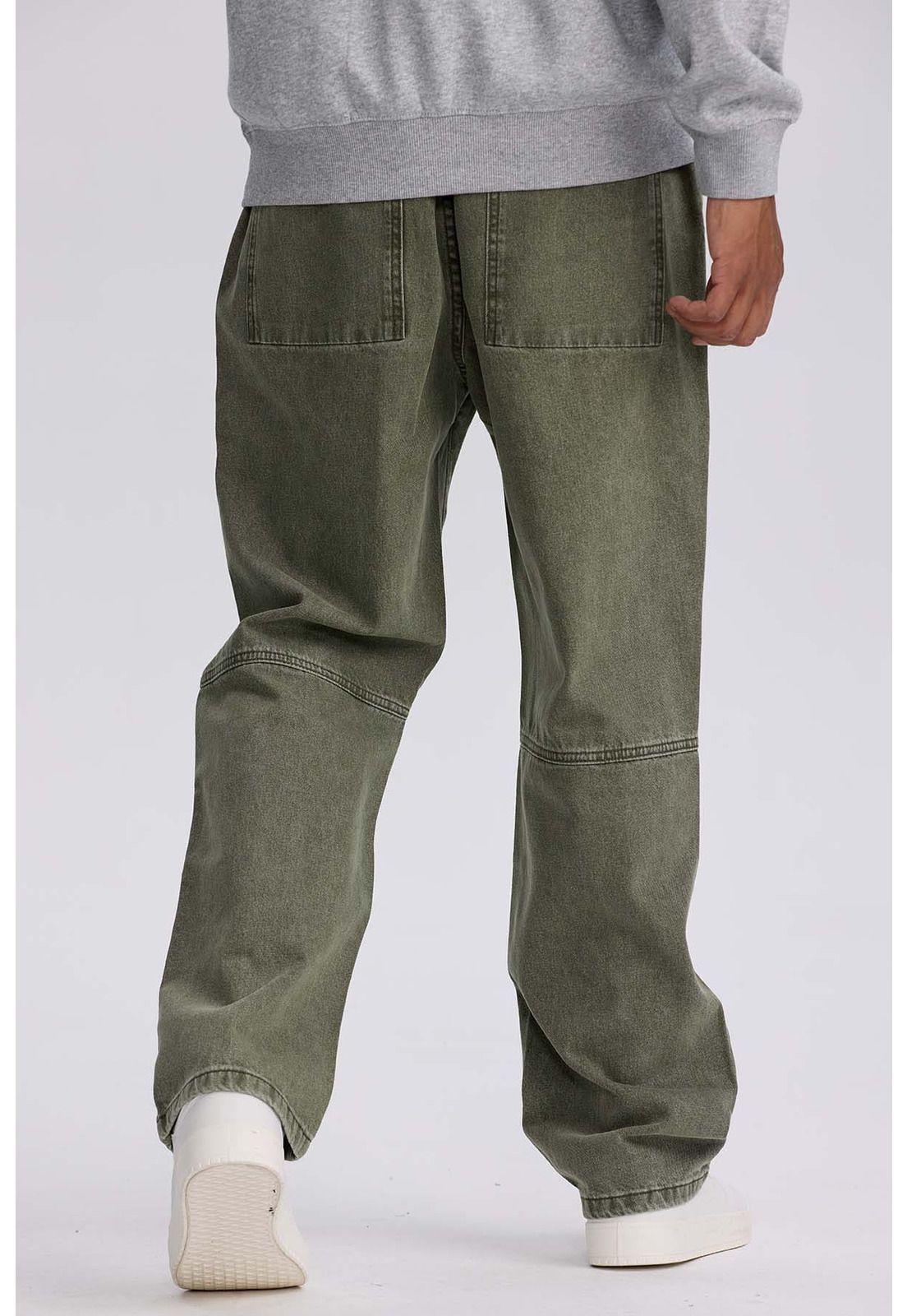 Jeans Hombre Retro Skater Verde Militar Claro-2