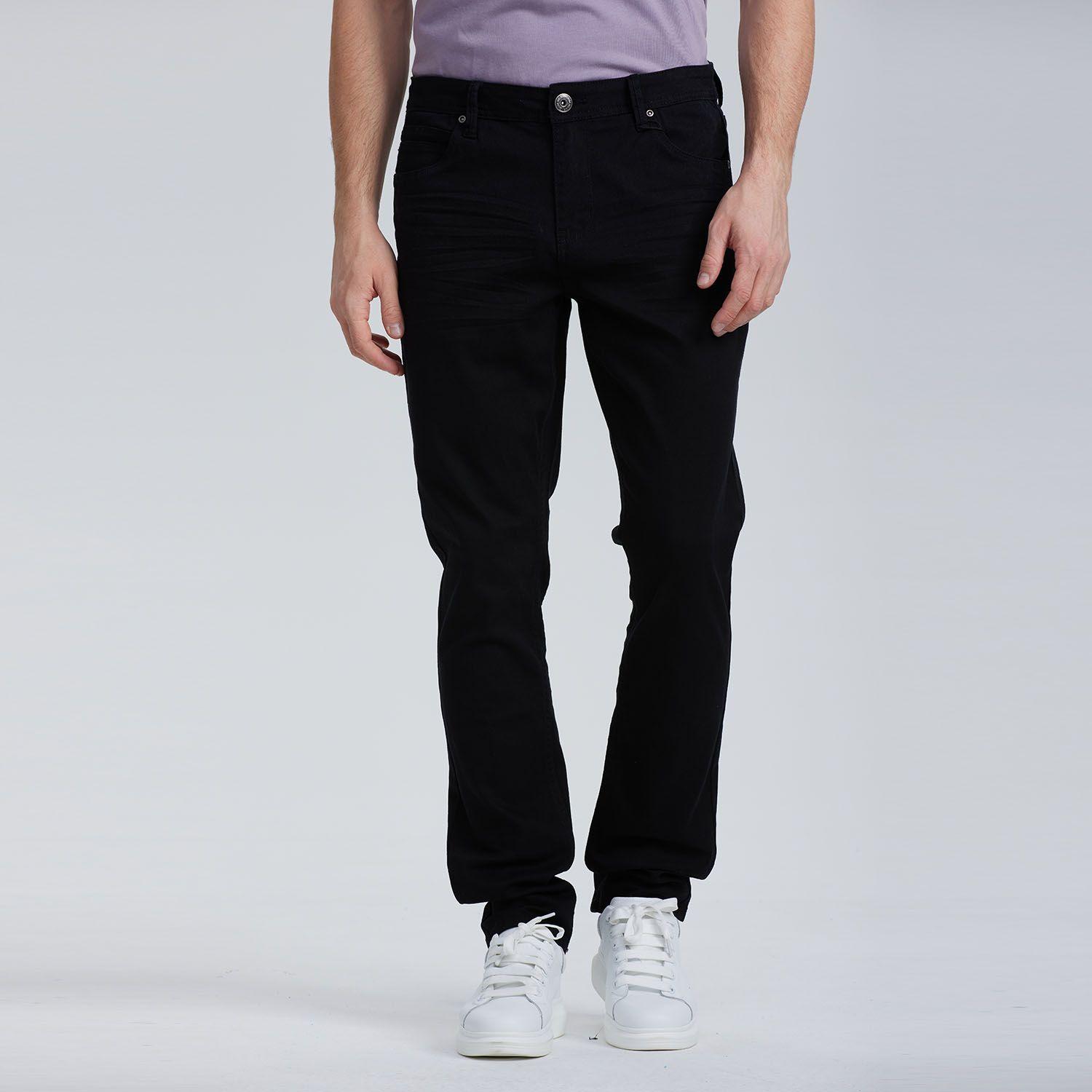 Jeans Hombre Slim Color Negro-0