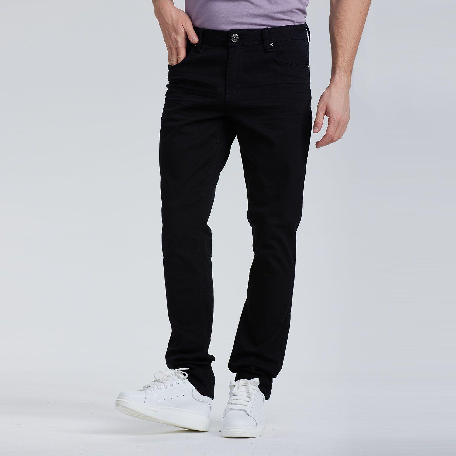 Jeans Hombre Slim Color Negro-1