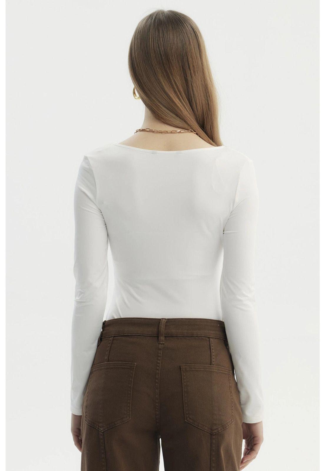 Polera Mujer Ajustado Crudo - V-2