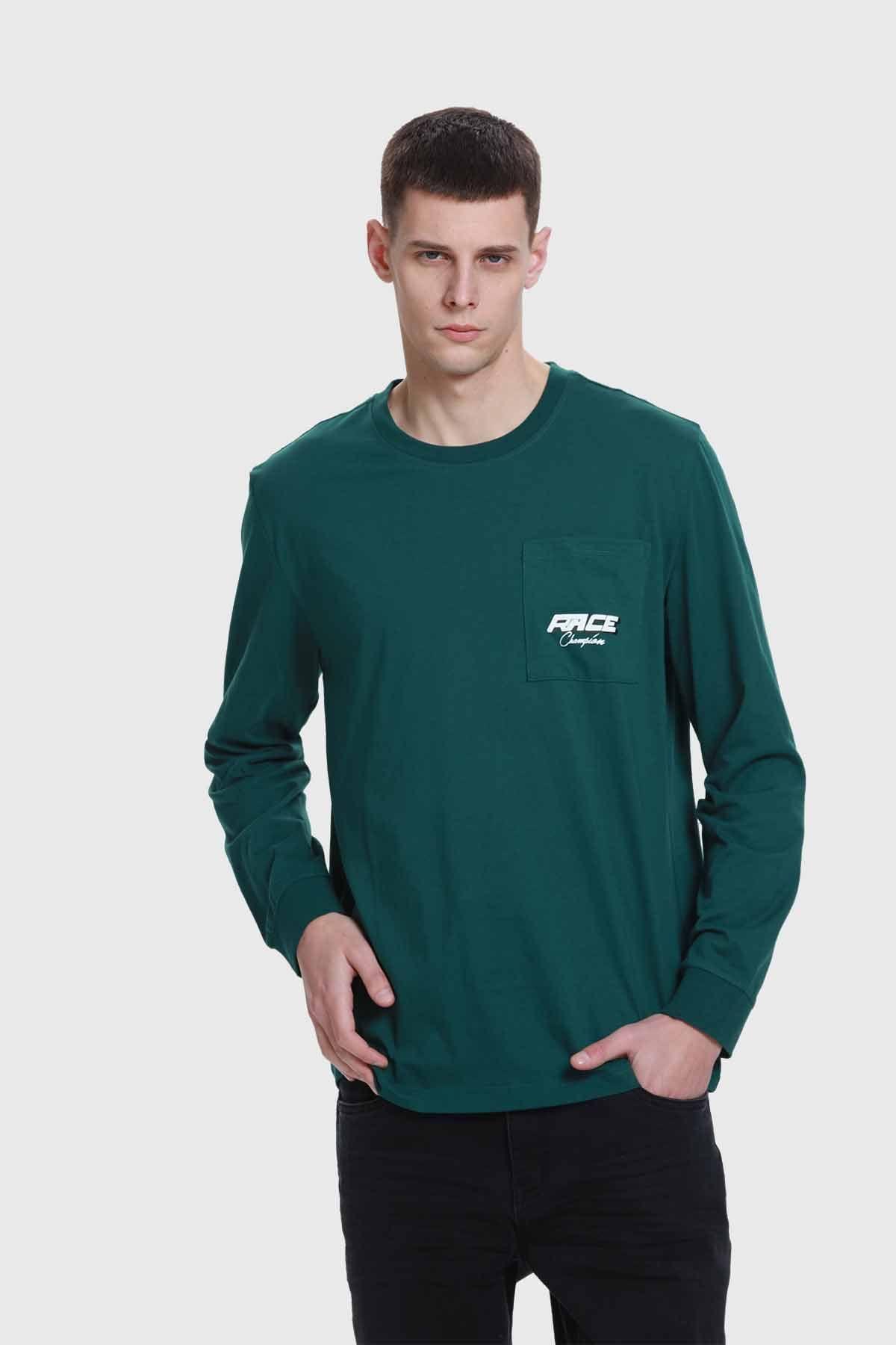 Polera Hombre Con Bolsillo Verde-0
