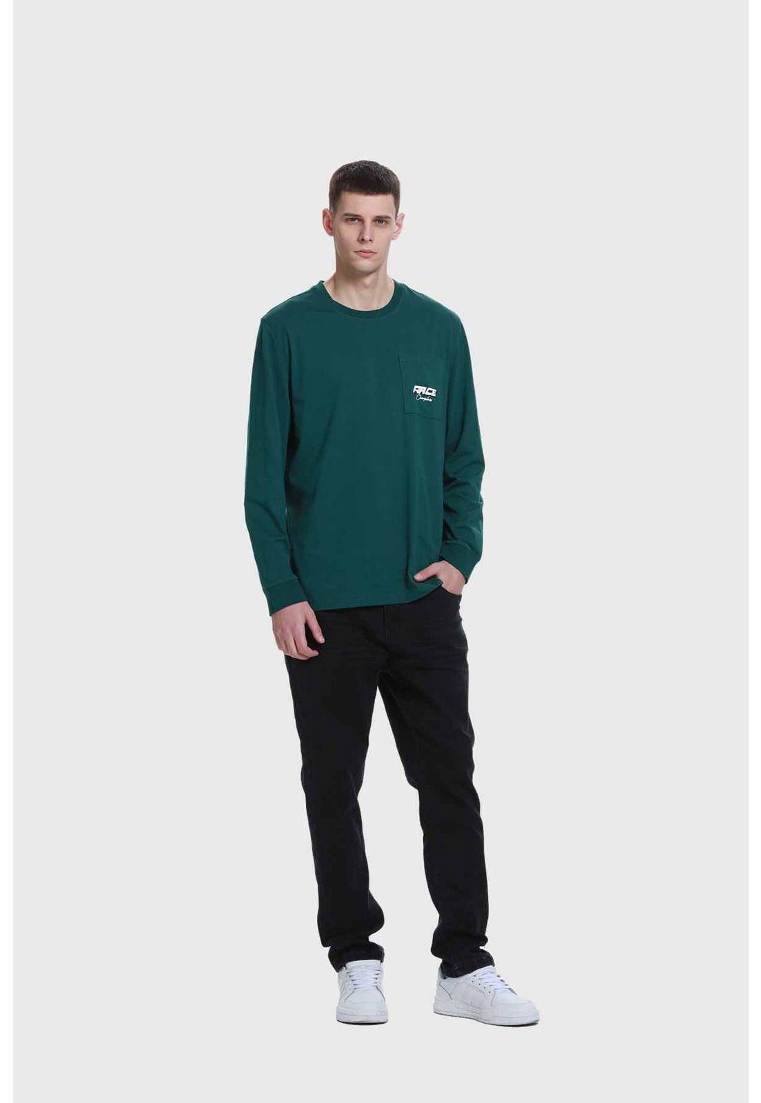 Polera Hombre Con Bolsillo Verde - ll-3