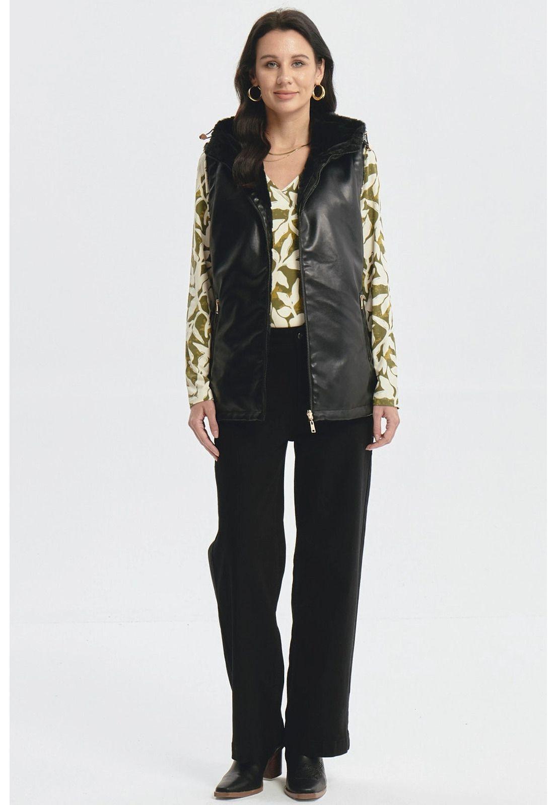 Chaqueta Mujer Slim Reversible Negro-3