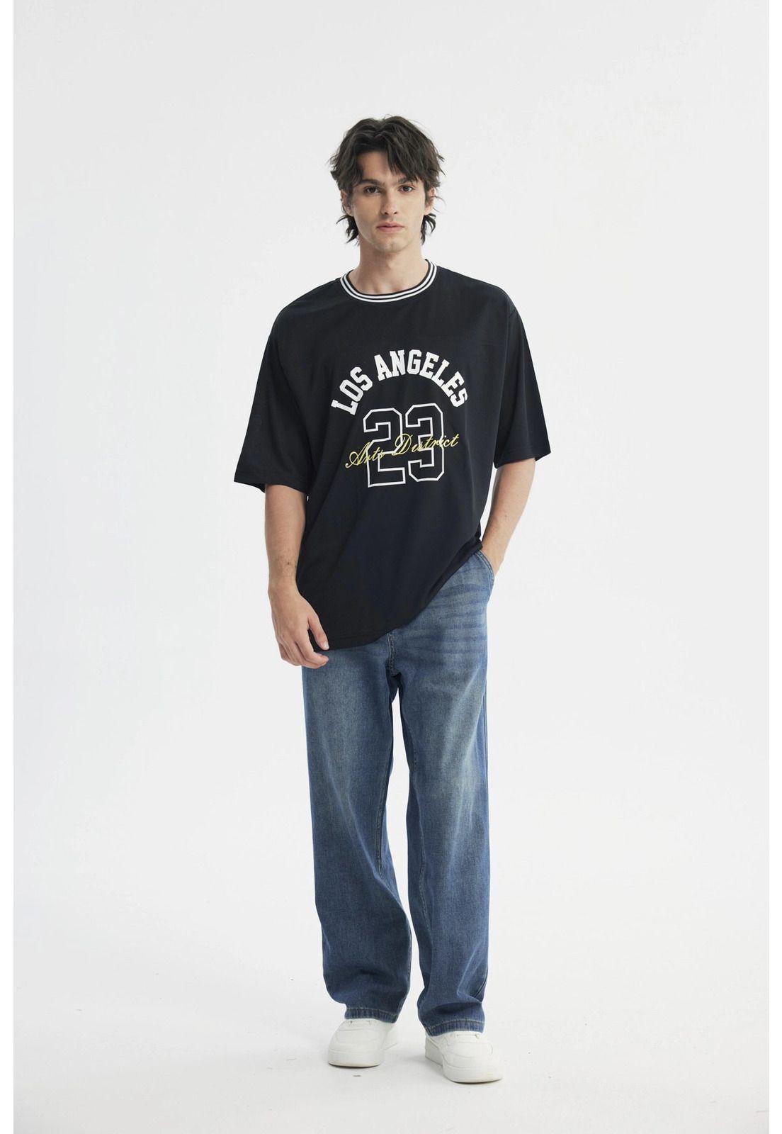 Polera Oversize Hombre Negro-3