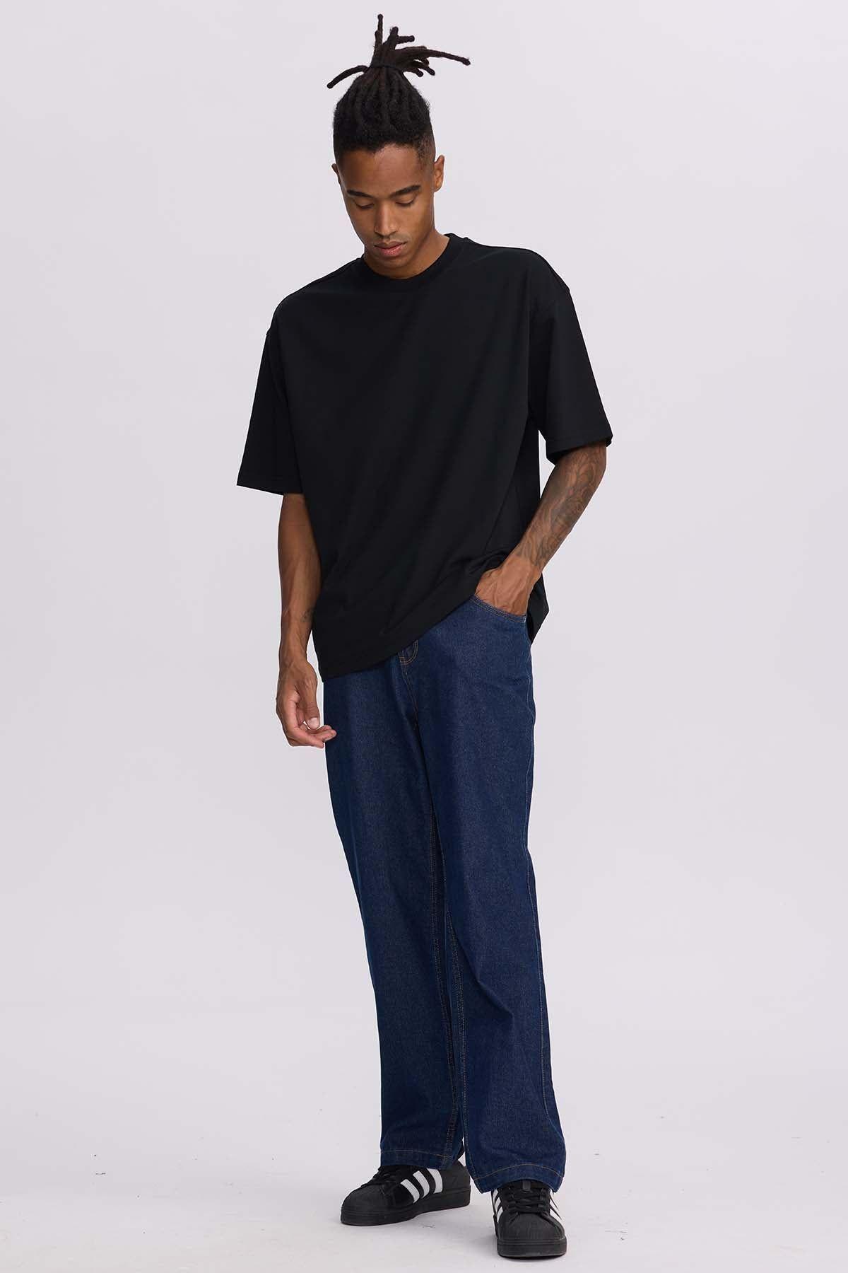 Jeans Hombre Baggy Azul Retro-3