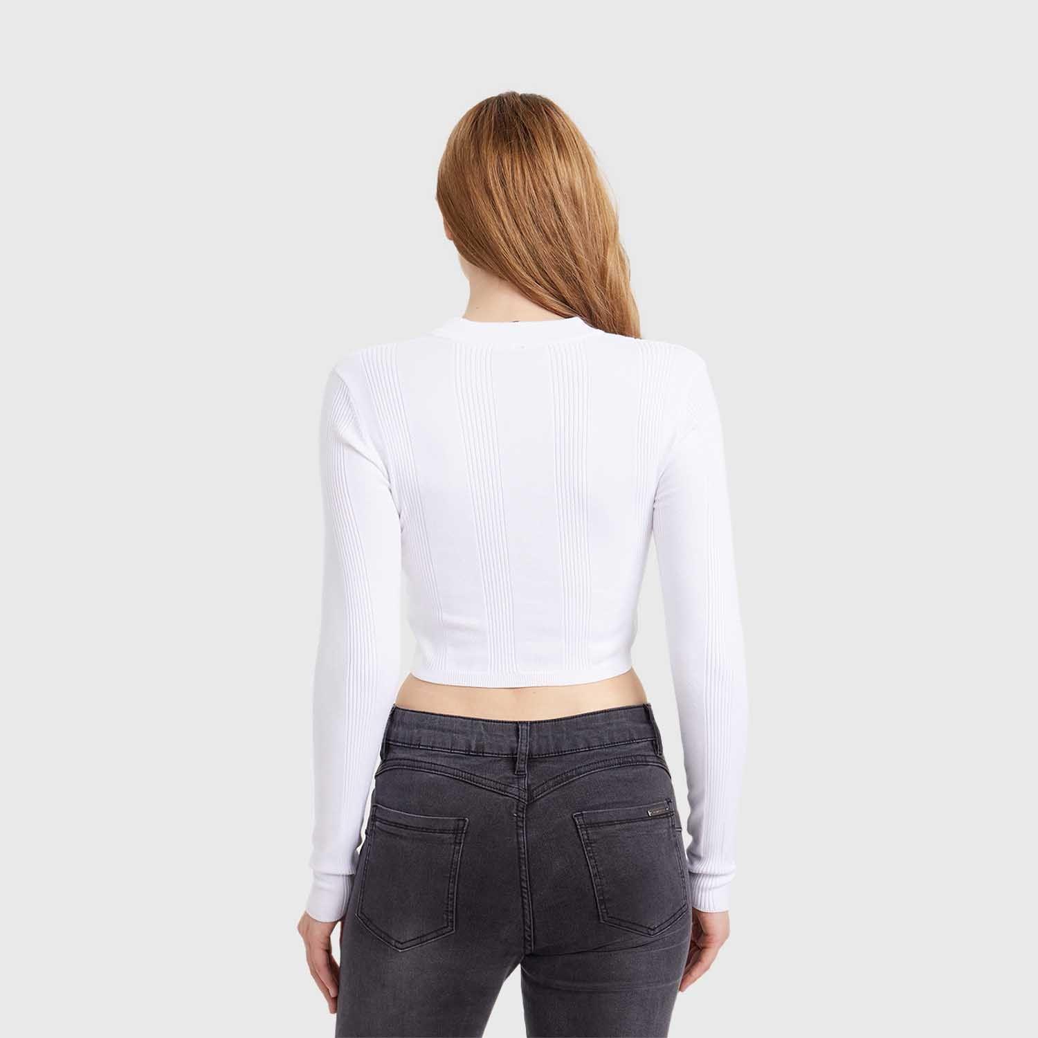 Sweater Mujer Crop Blanco I Fashion's Park-2
