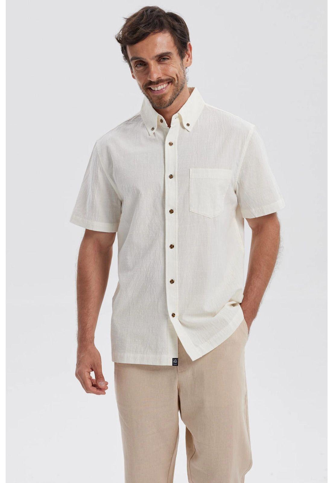 Camisa Hombre Con Bolsillo Crudo-0