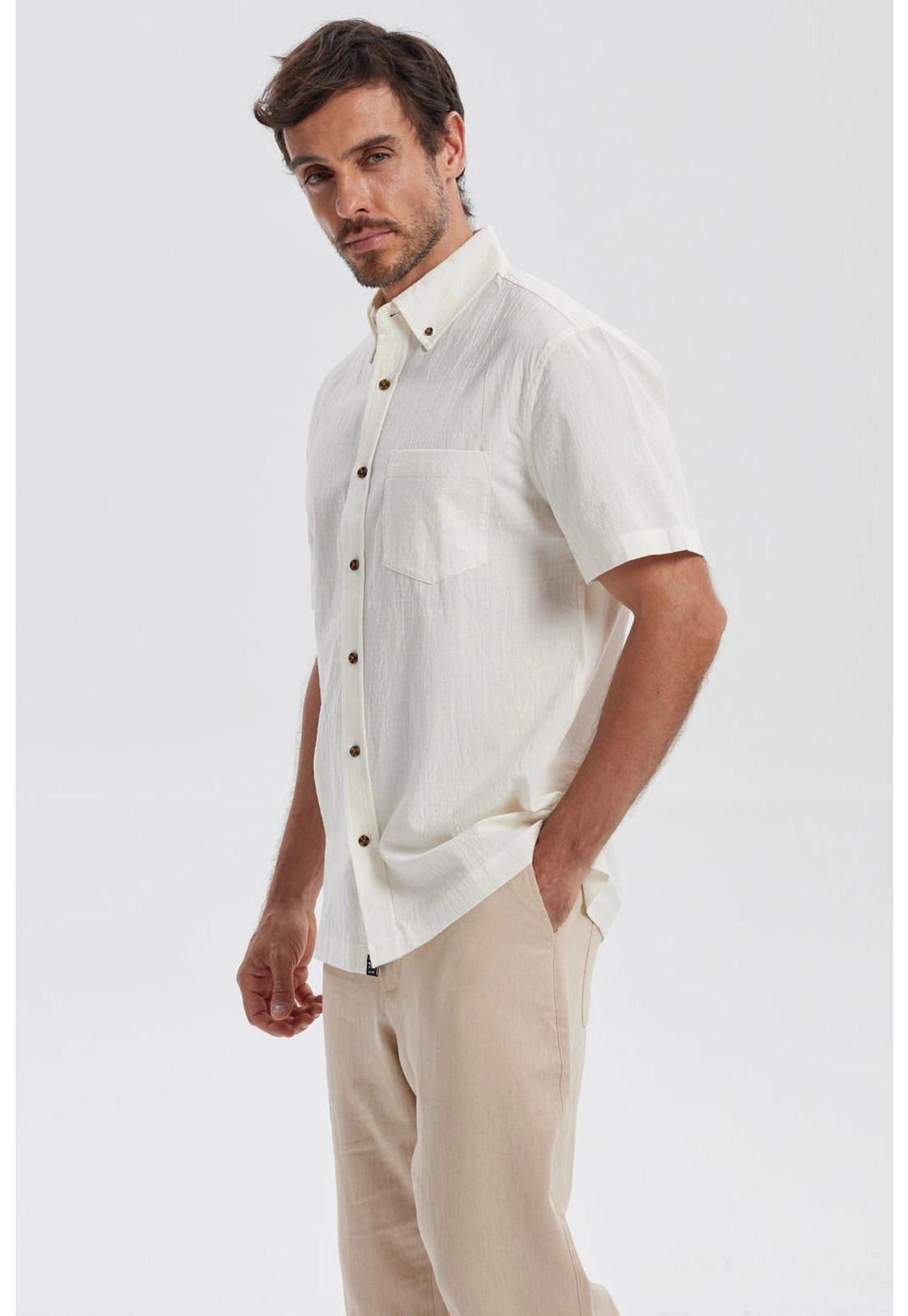 Camisa Hombre Con Bolsillo Crudo-1