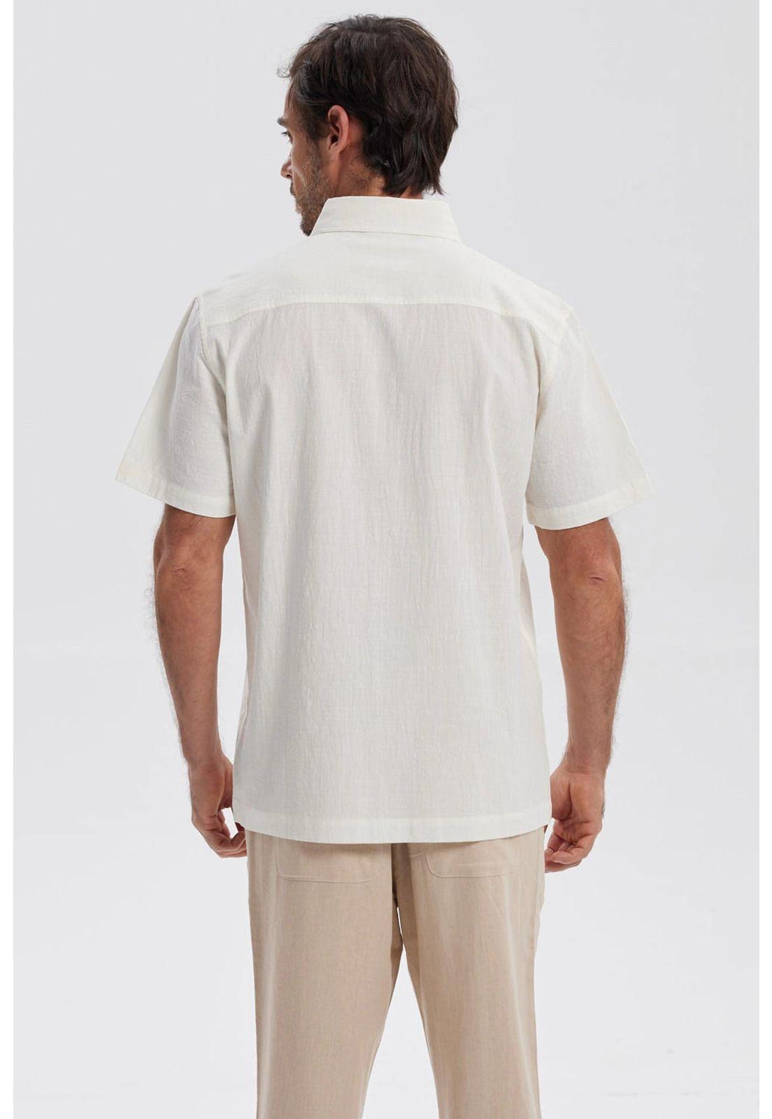 Camisa Hombre Con Bolsillo Crudo-2