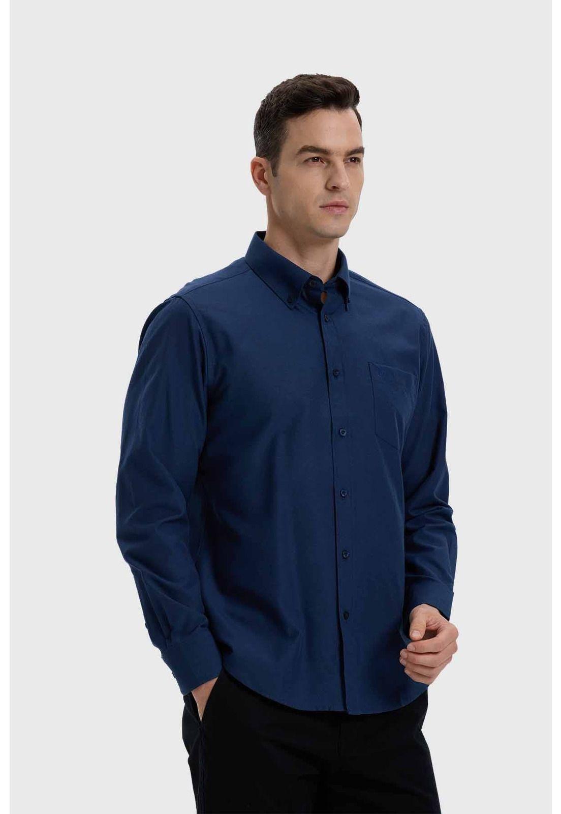 Camisa Hombre Oxford Azul - ll-1