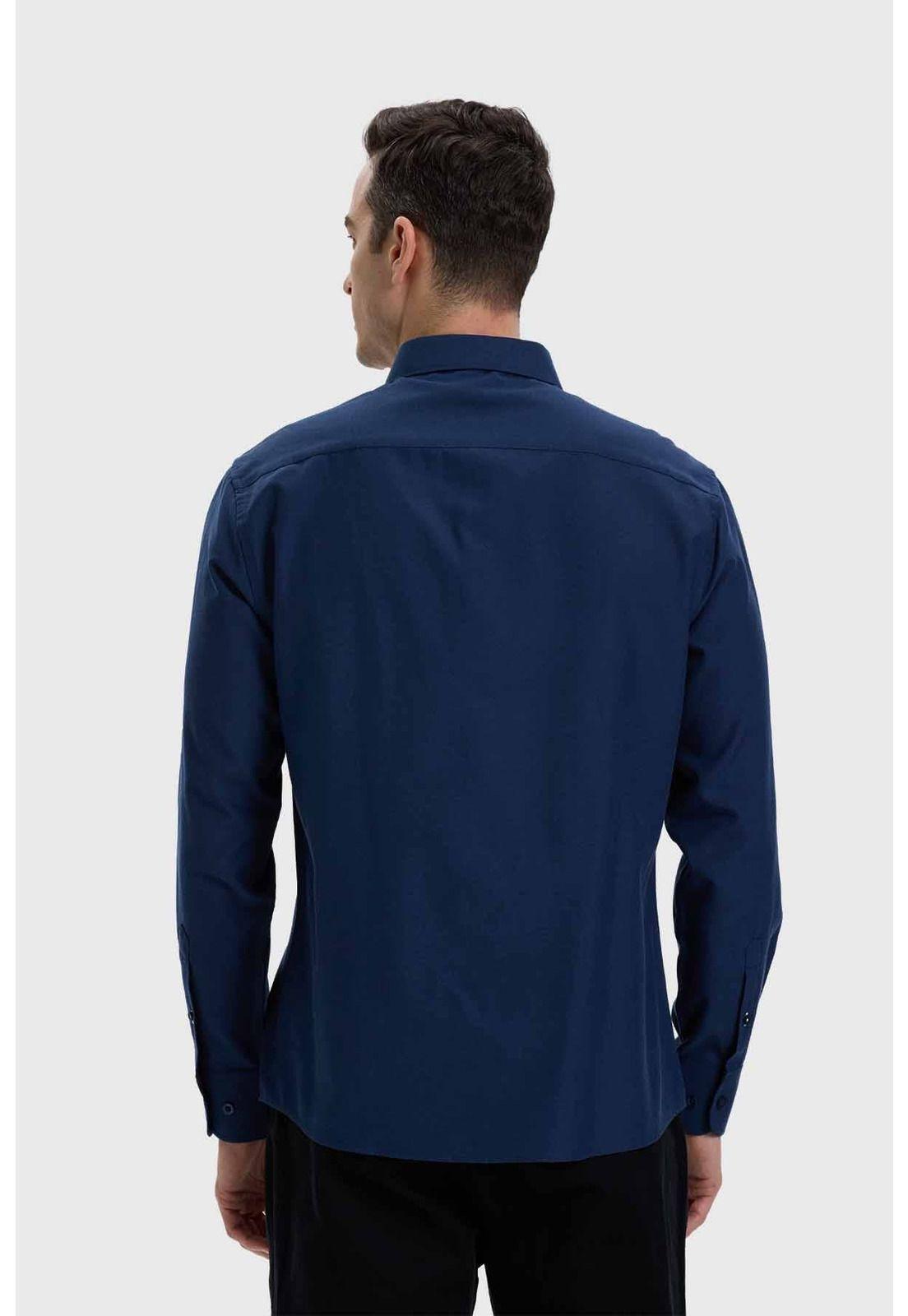 Camisa Hombre Oxford Azul - ll-2