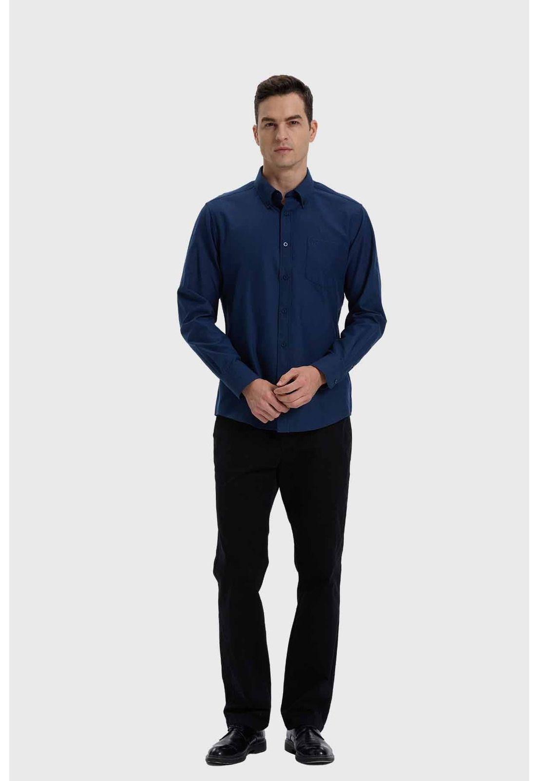 Camisa Hombre Oxford Azul - ll-3
