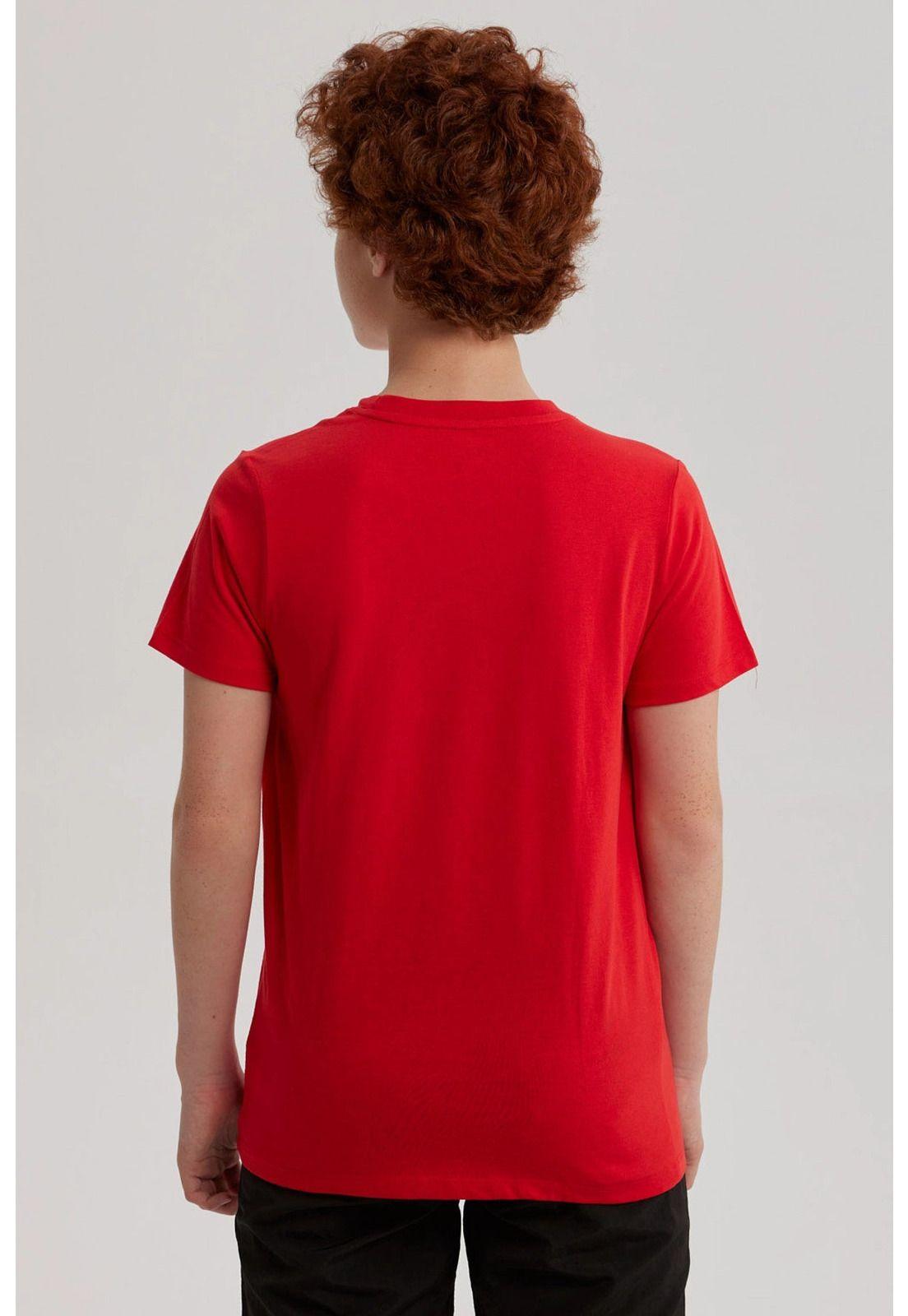 Polera Niño Básica Estampada Rojo-2