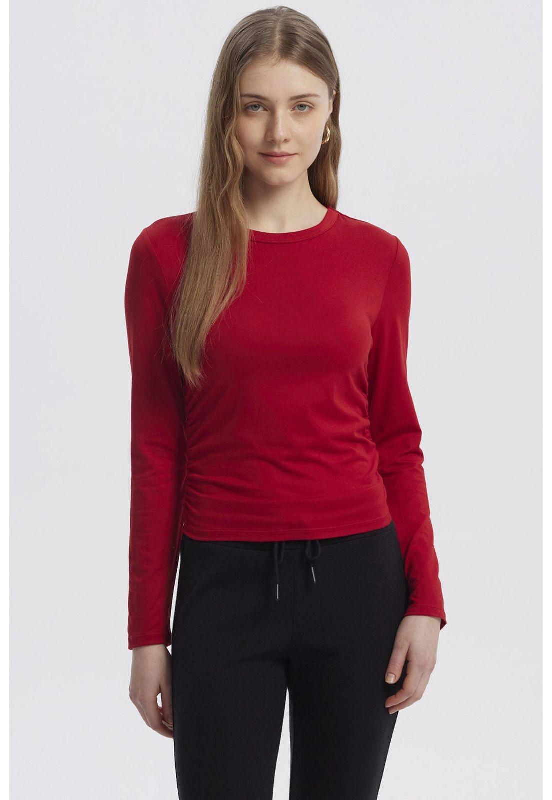 Polera Mujer Basic Rojo-0