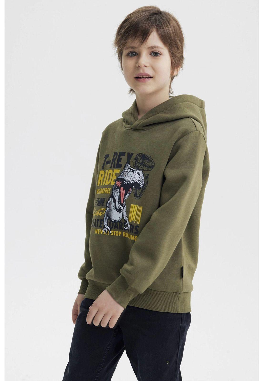 Polerón Niño Slim Verde Militar - lV-1