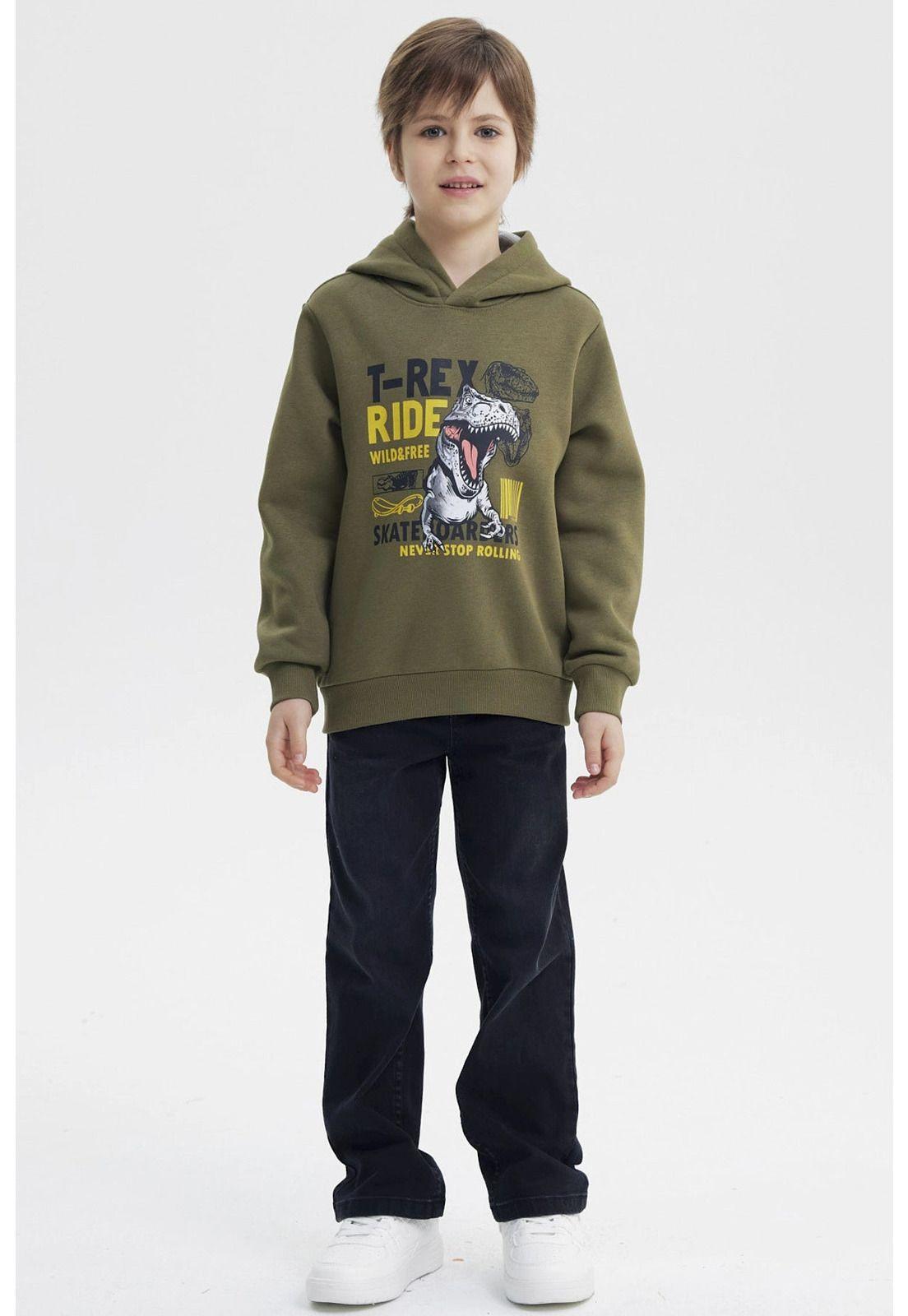 Polerón Niño Slim Verde Militar - lV-3