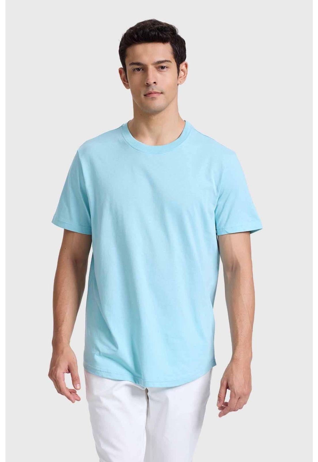 Polera Hombre Long Fit Básica Turquesa - ll-0