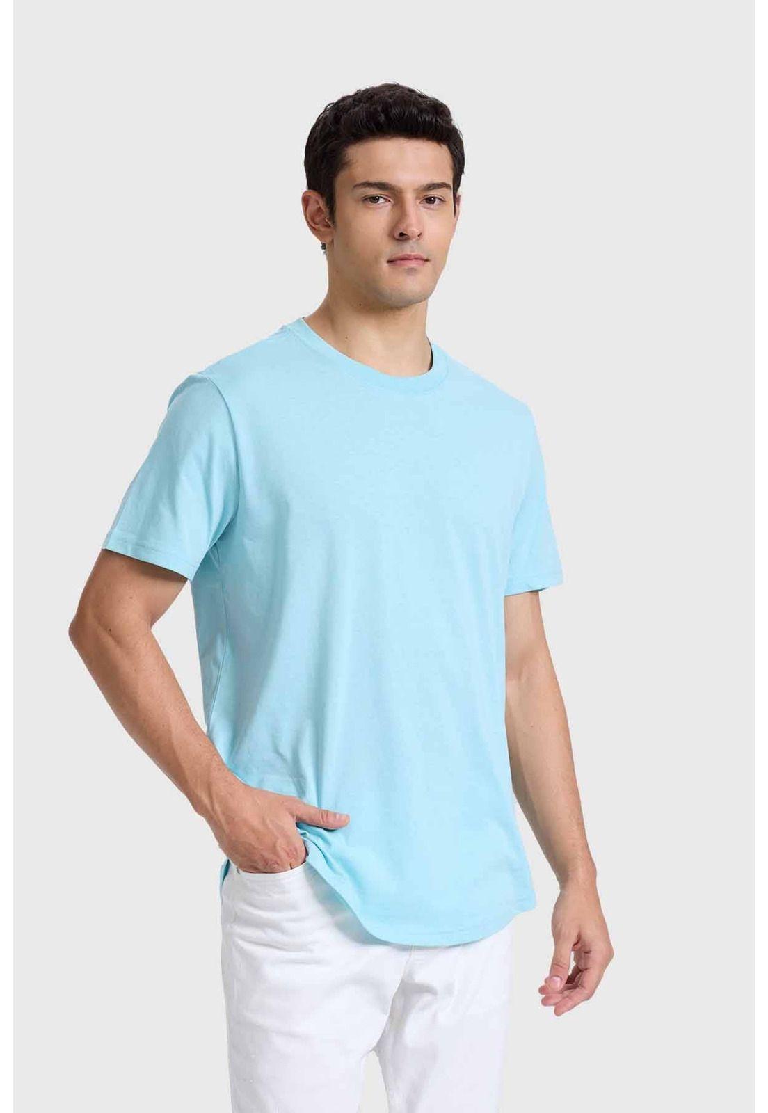 Polera Hombre Long Fit Básica Turquesa - ll-1