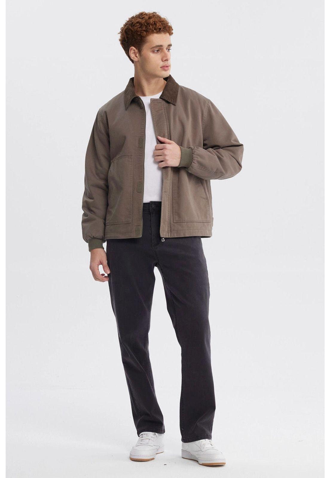 Chaqueta Hombre Cuello Camisero Verde-3