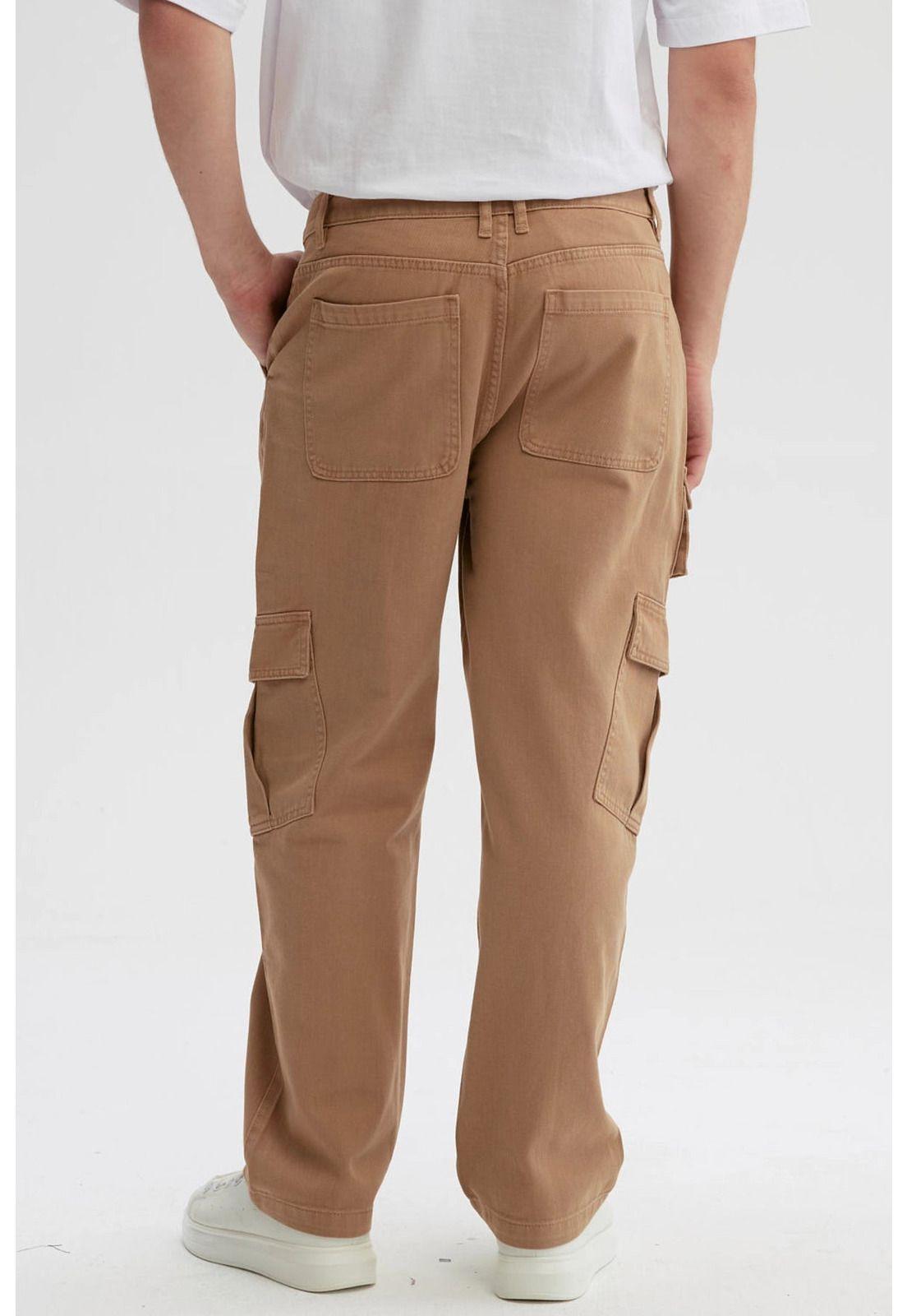 Jeans Hombre Doble Cargo Café-2