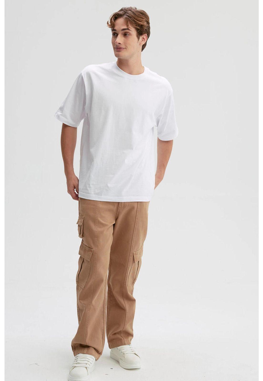 Jeans Hombre Doble Cargo Café-3