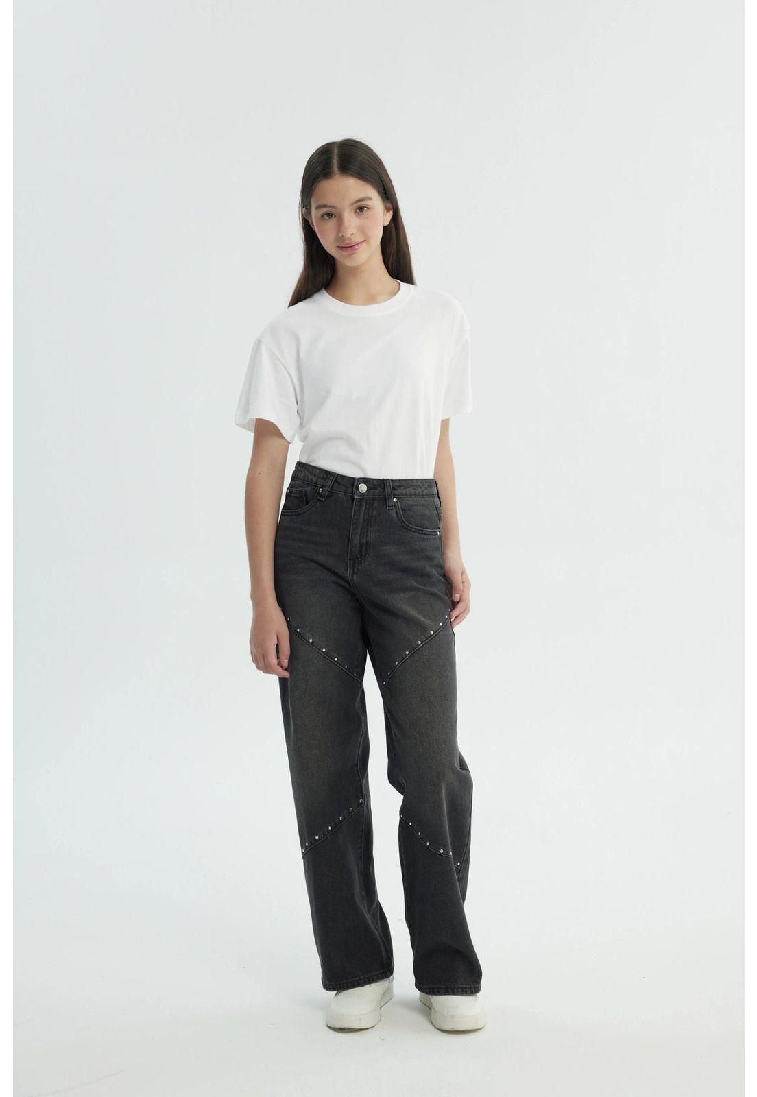 Jeans Niña Wide Leg Gris - lll-3