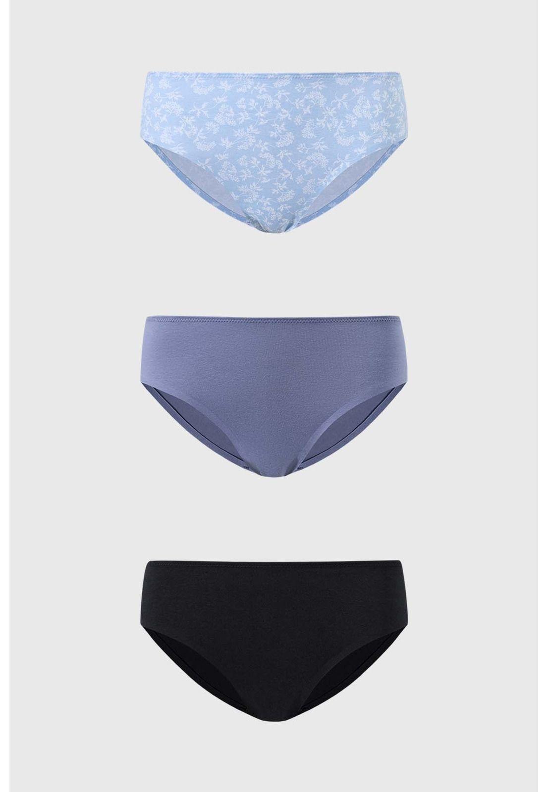 Calzón Mujer Tripack Pantaleta Algodón Gris Oscuro-0