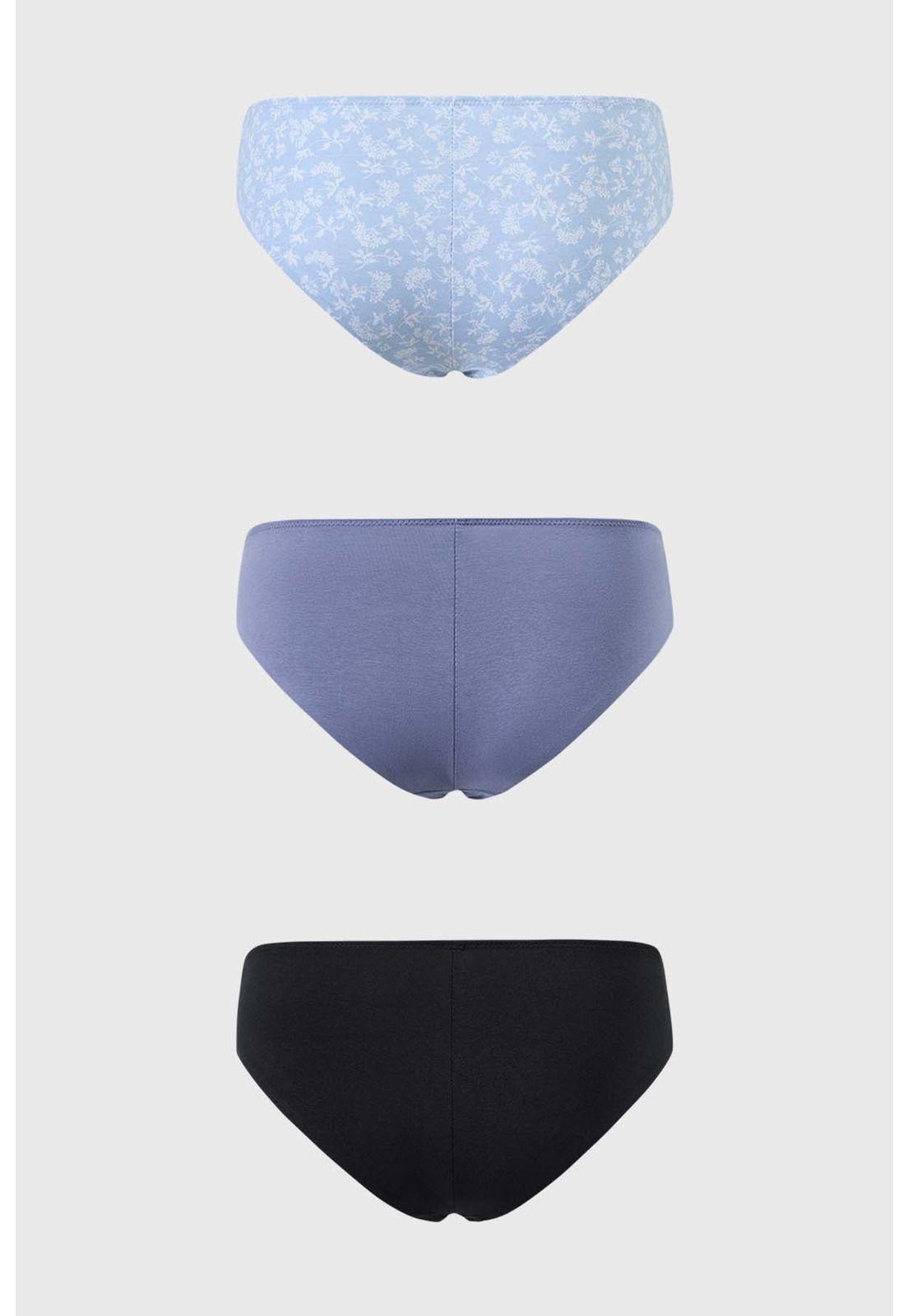 Calzón Mujer Tripack Pantaleta Algodón Gris Oscuro-1