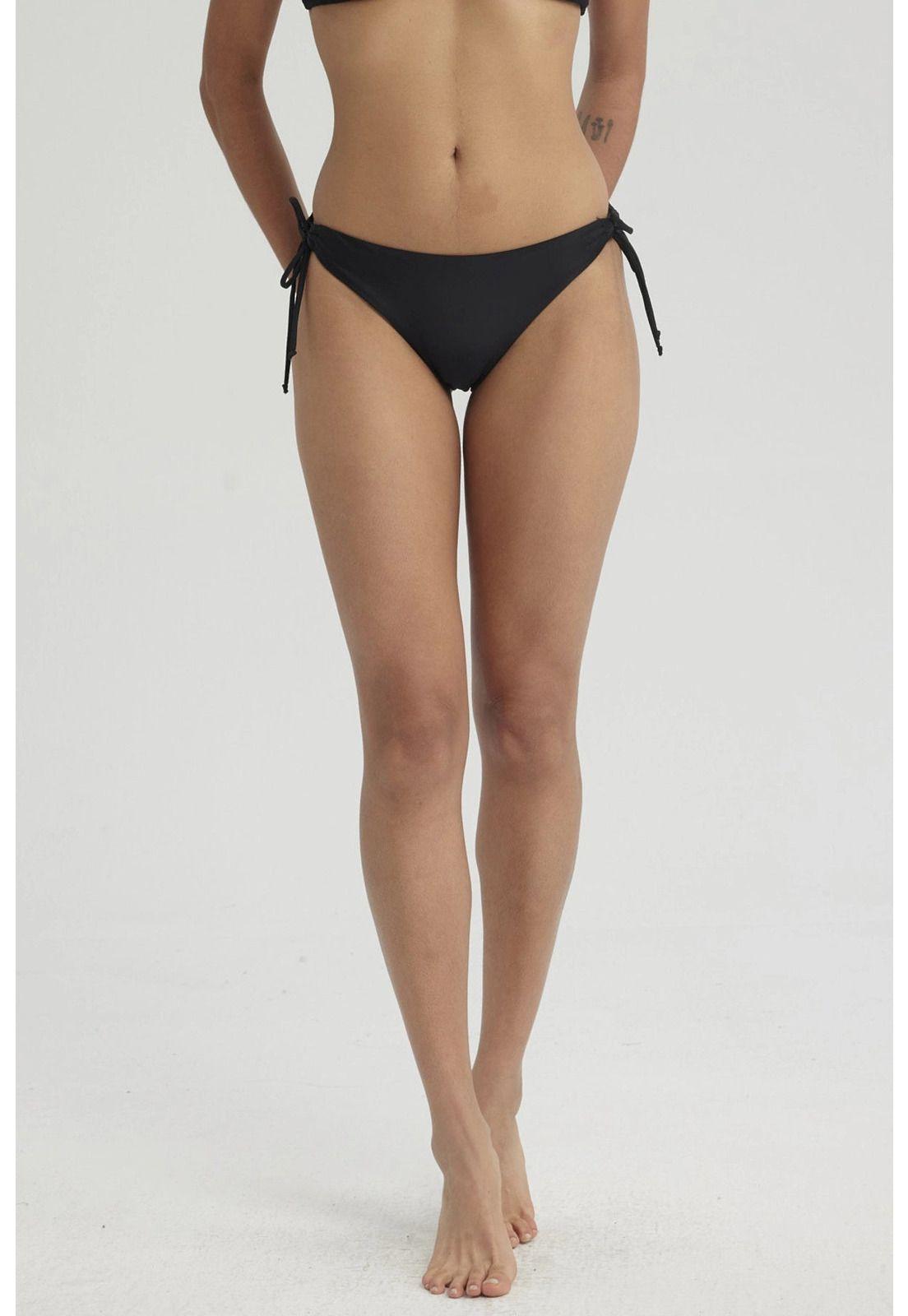 Traje De Baño Mujer Calzón Bikini Cordón Negro-0
