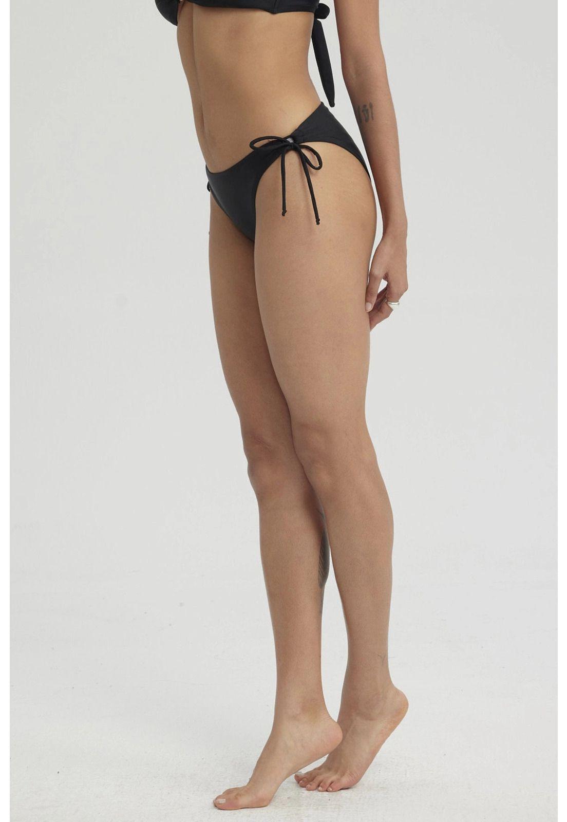 Traje De Baño Mujer Calzón Bikini Cordón Negro-3