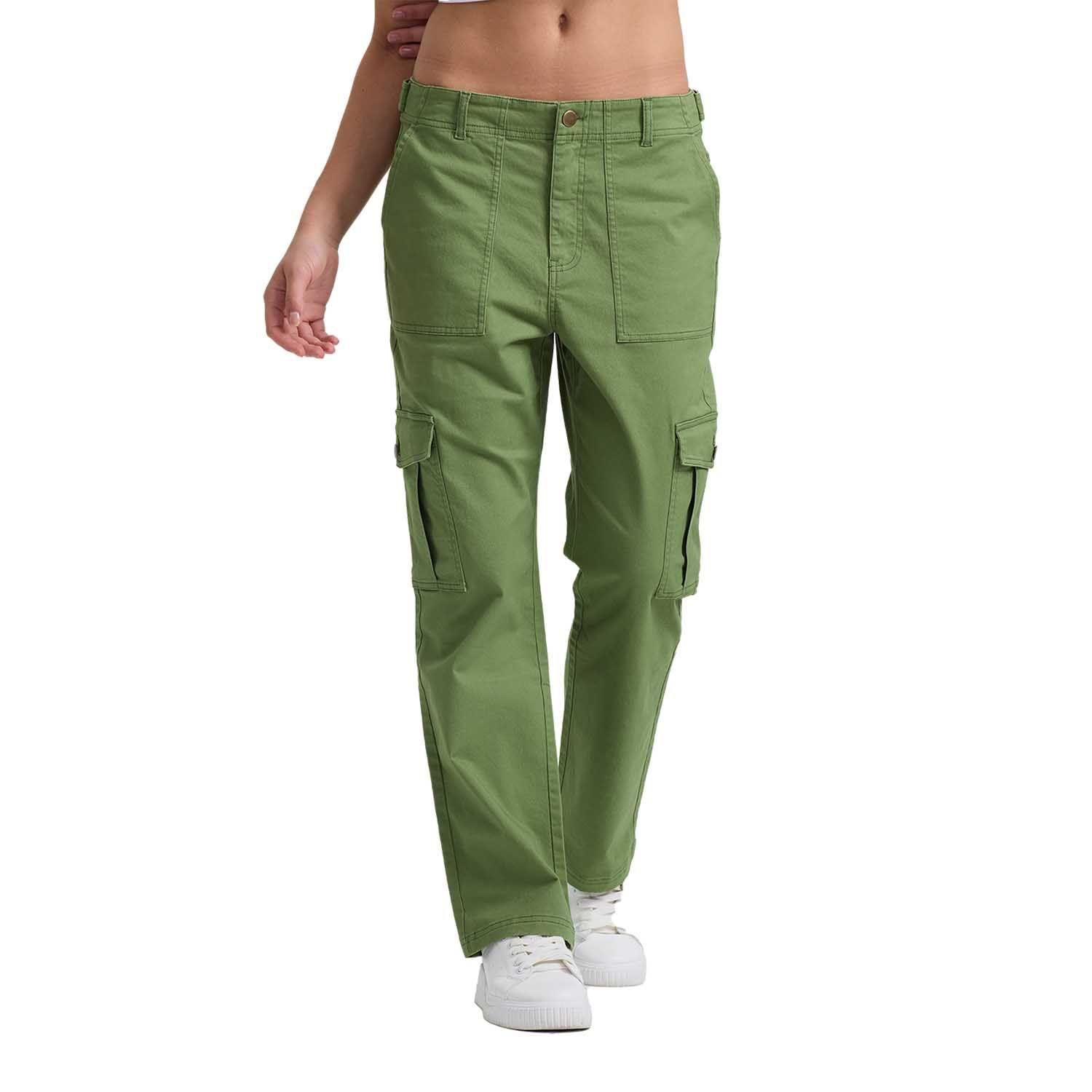 Pantalón Mujer Semi Recto Gabardina Verde Fashion's Park-0
